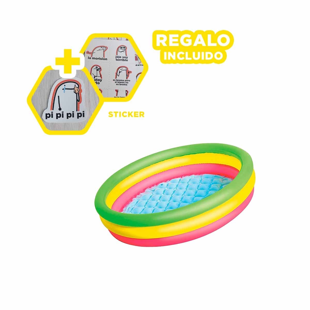 ESPACIO ACUATICO INFANTIL DE AGUA ARCOIRIS 1.02 X 25 CM PARA JUEGOS Y+REGALO STICKER - 1