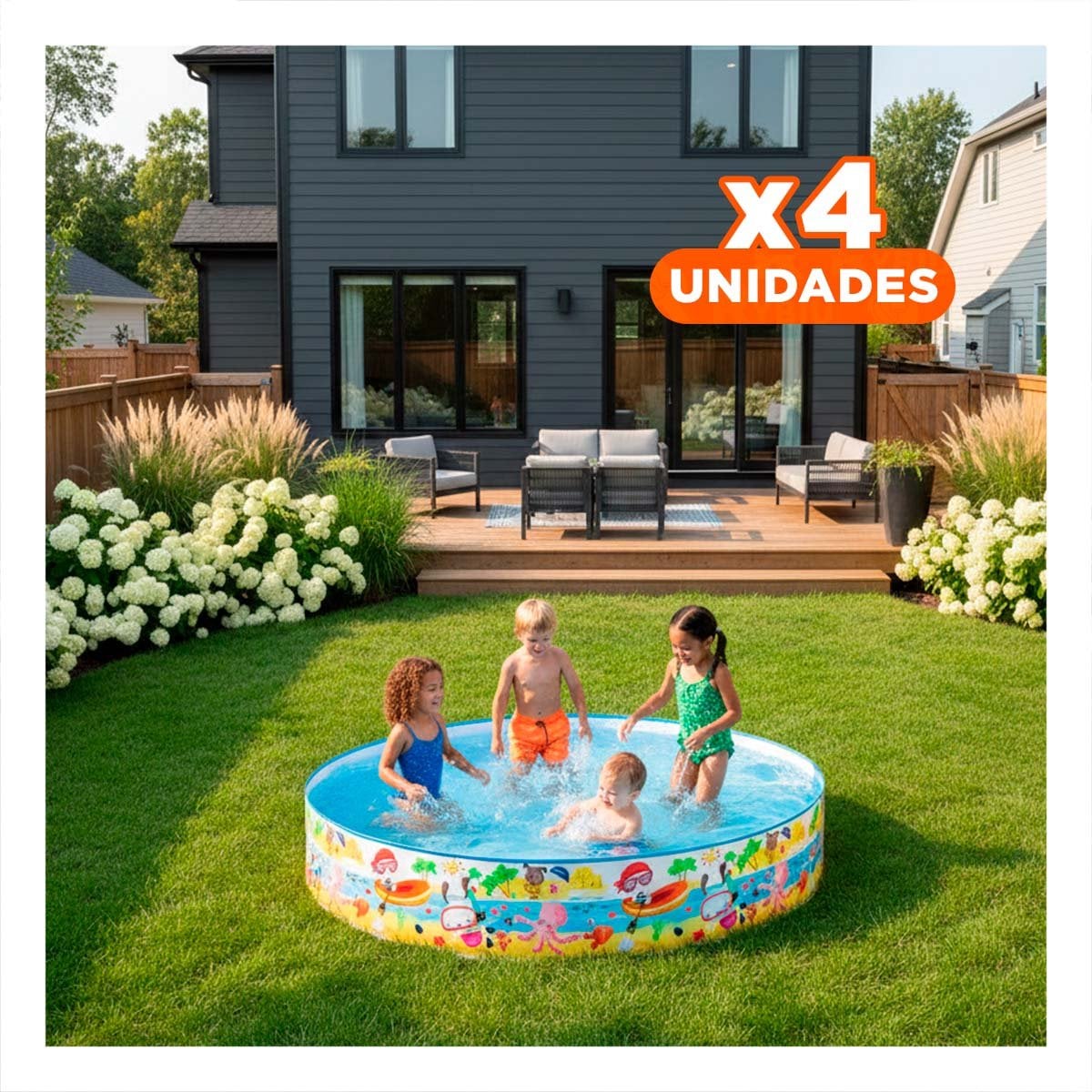 PISCINA RYBIU FORMA OCEANO AMPLIA MULTICOLOR 56452NP 38 X 183 CM - 1