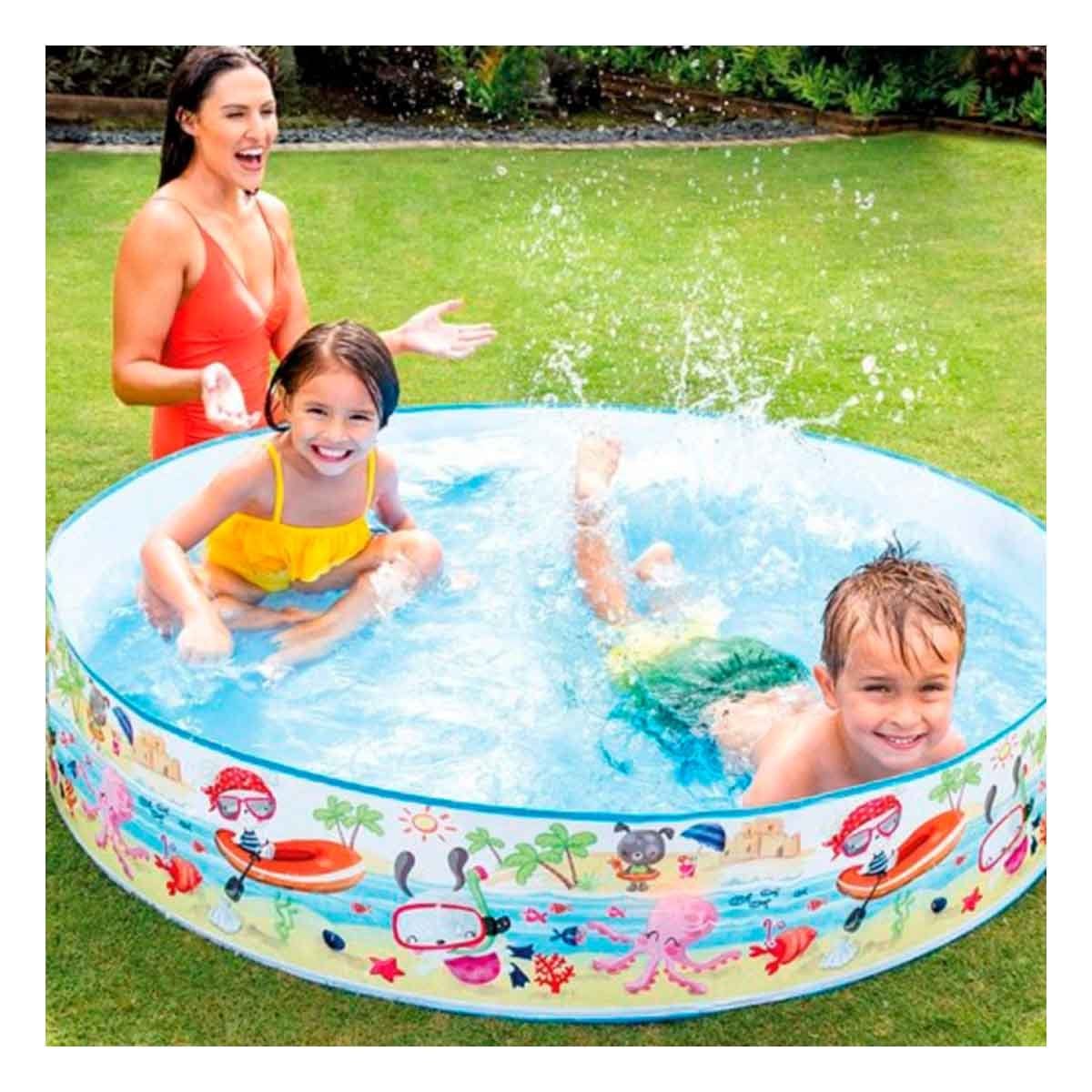 PISCINA INFLABLE OCEANO PARA JARDIN Y HOGAR CON ESPACIO DE RECREACION FAMILIAR - 1