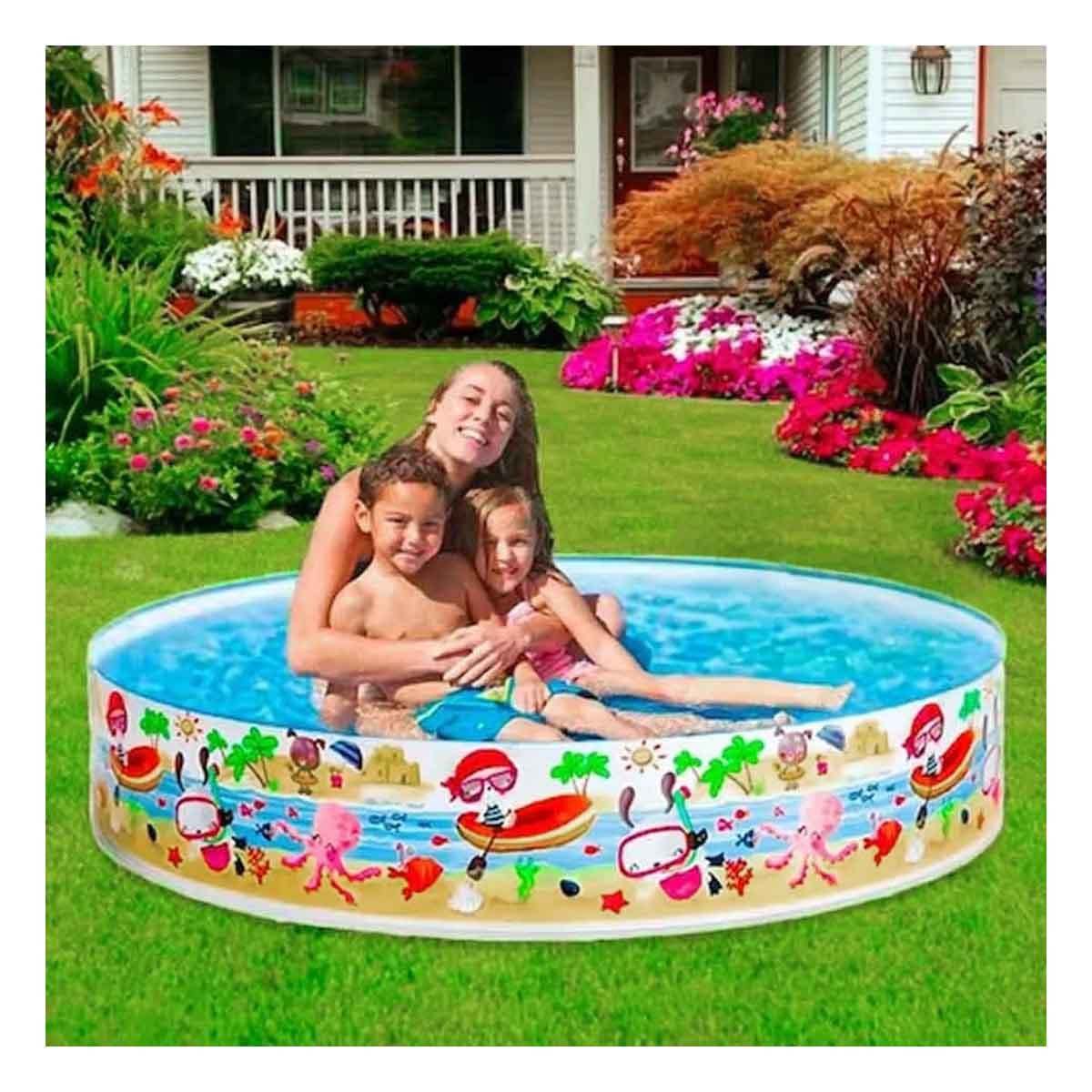 PISCINA INFLABLE OCEANO PARA JARDIN Y HOGAR CON ESPACIO DE RECREACION FAMILIAR - 2