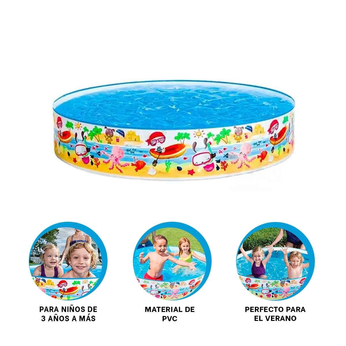 PISCINA INFLABLE OCEANO PARA JARDIN Y HOGAR CON ESPACIO DE RECREACION FAMILIAR - 3