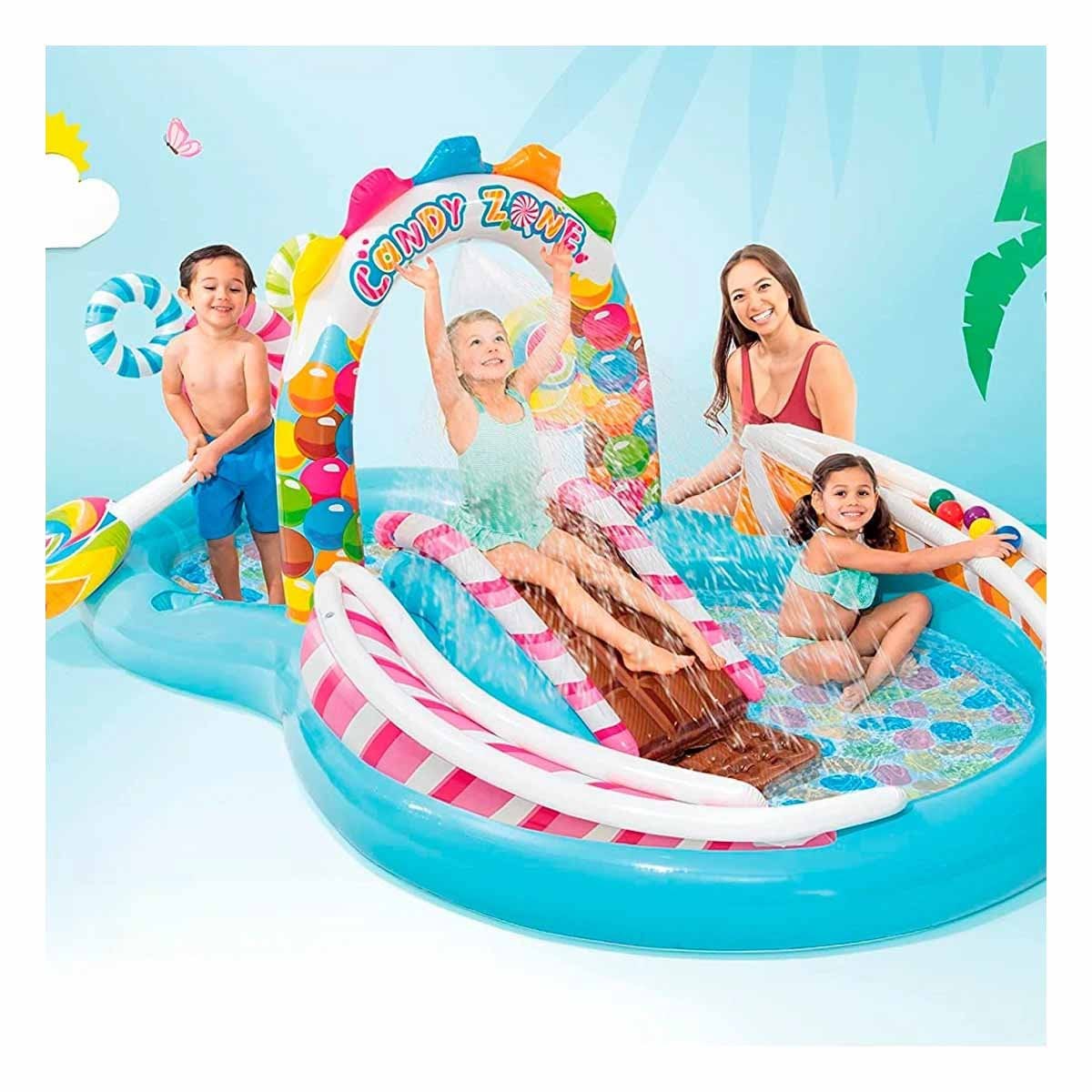 ALBERCA INFLABLE PARA FIESTA Y NIÑOS EN CASA 295X191X130 CM MULTICOLOR - 2