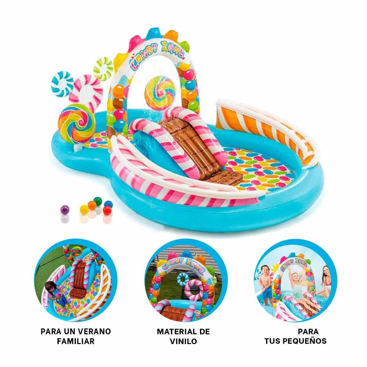 ALBERCA INFLABLE PARA FIESTA Y NIÑOS EN CASA 295X191X130 CM MULTICOLOR - 3
