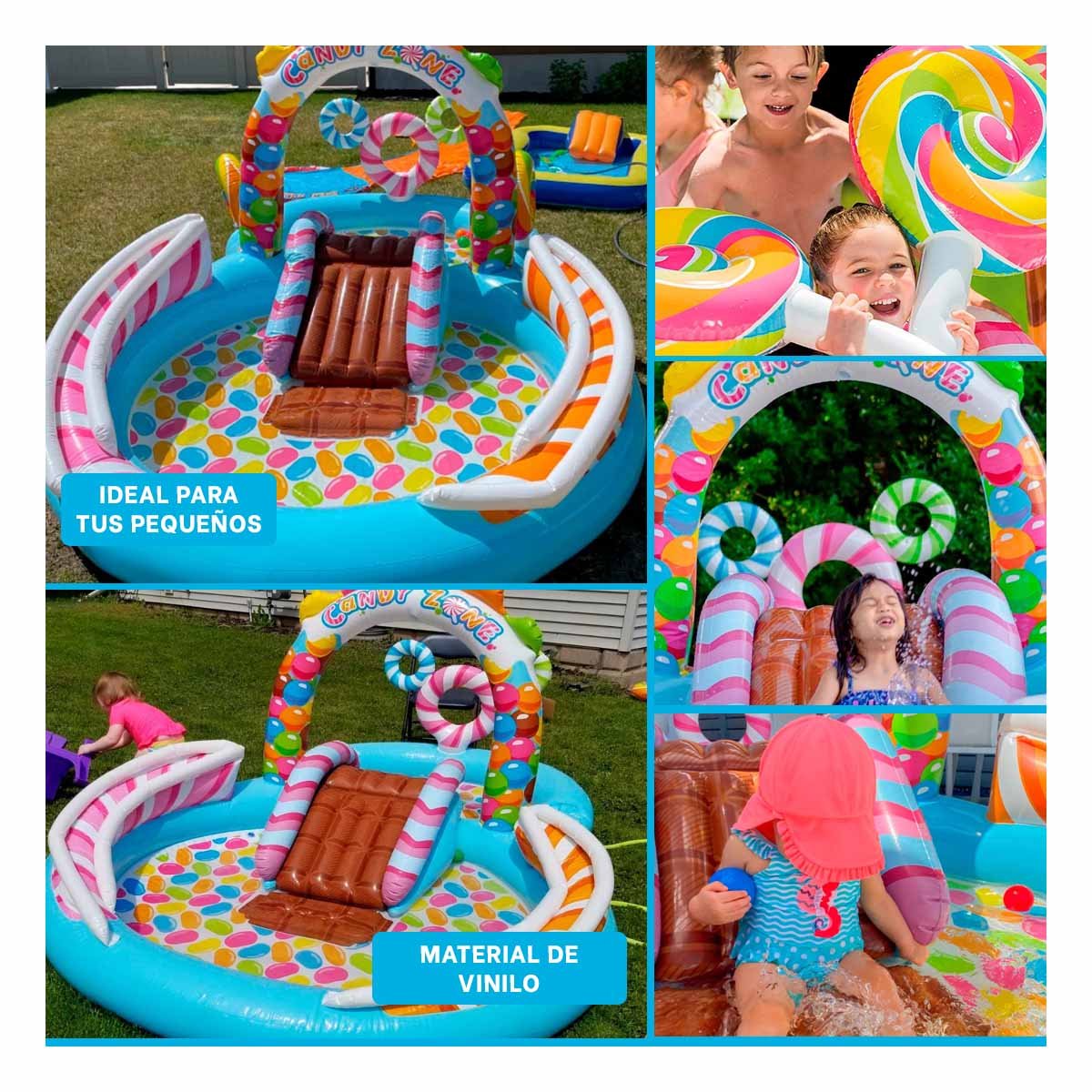 ALBERCA INFLABLE PARA FIESTA Y NIÑOS EN CASA 295X191X130 CM MULTICOLOR - 5