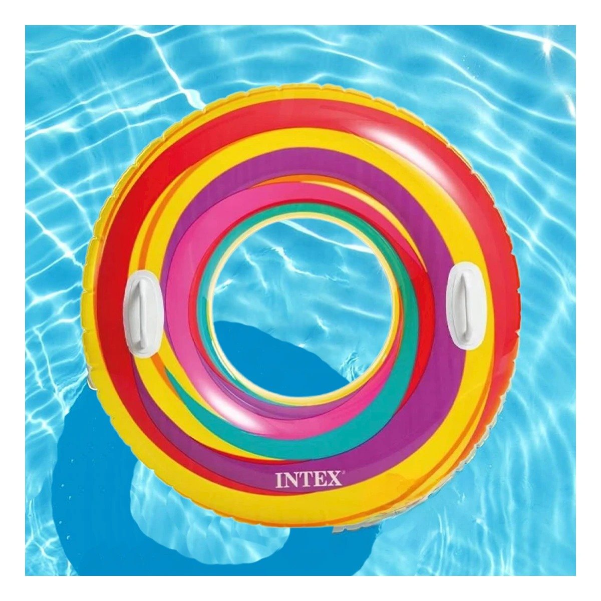 RUEDA INFLABLE ARCOIRIS MORADO DE 91 CM PARA PISCINA Y DESCANSO Y+REGALO STICKER - 2