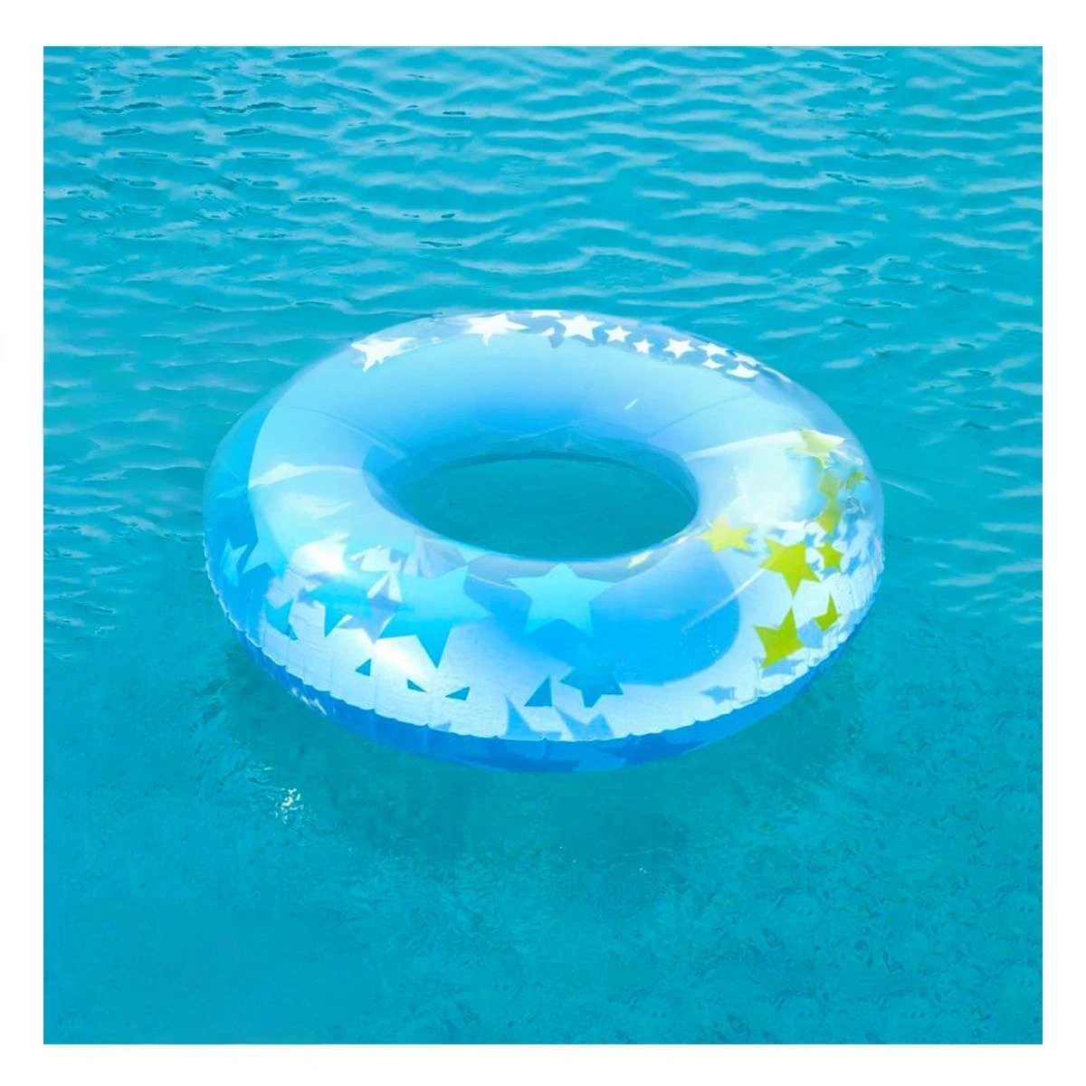ARO INFLABLE CELESTE CON ASA Y ESTRELLA PARA PISCINA Y DIVERSION Y+PAPEL REGALO - 2