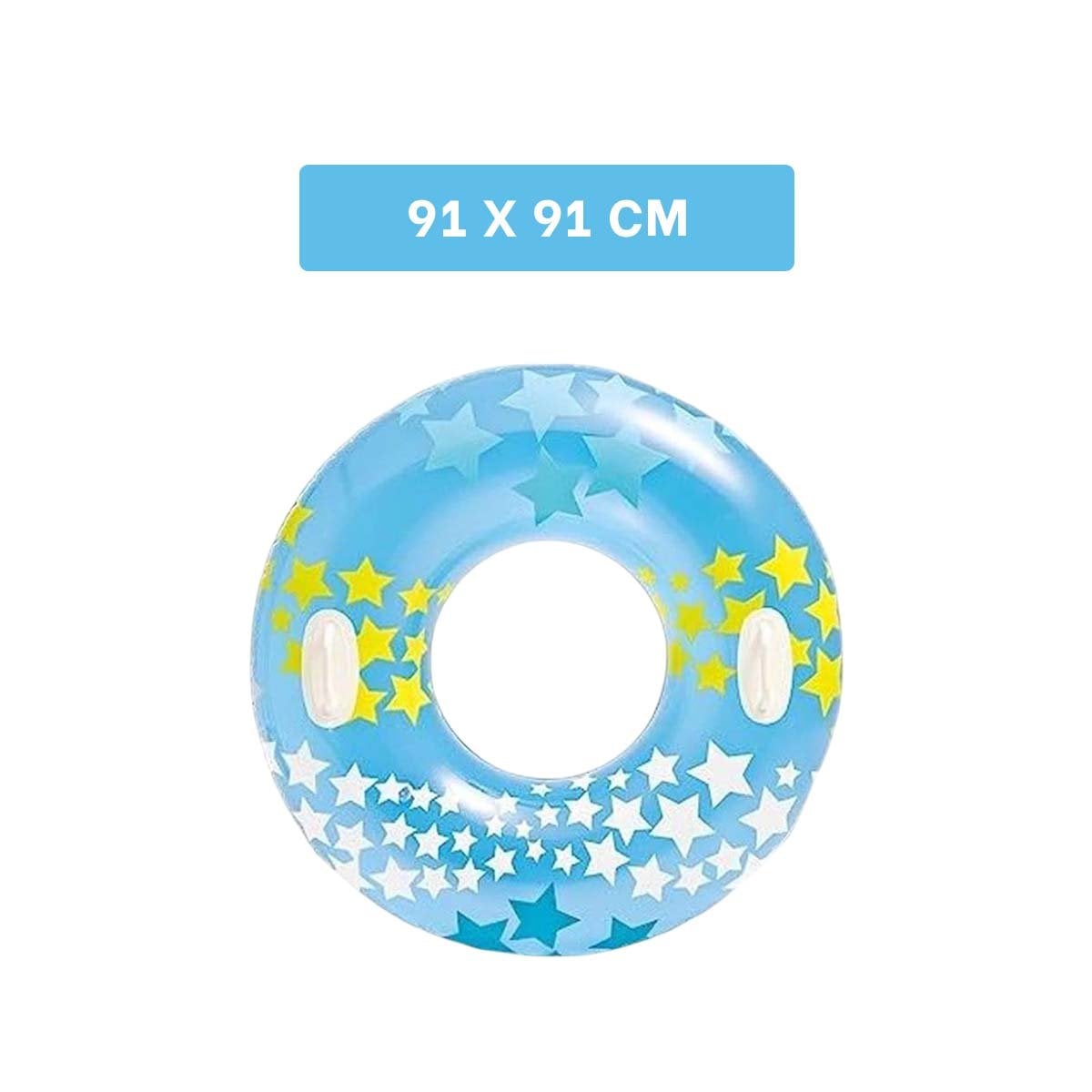 ARO INFLABLE CELESTE CON ASA Y ESTRELLA PARA PISCINA Y DIVERSION Y+PAPEL REGALO - 4