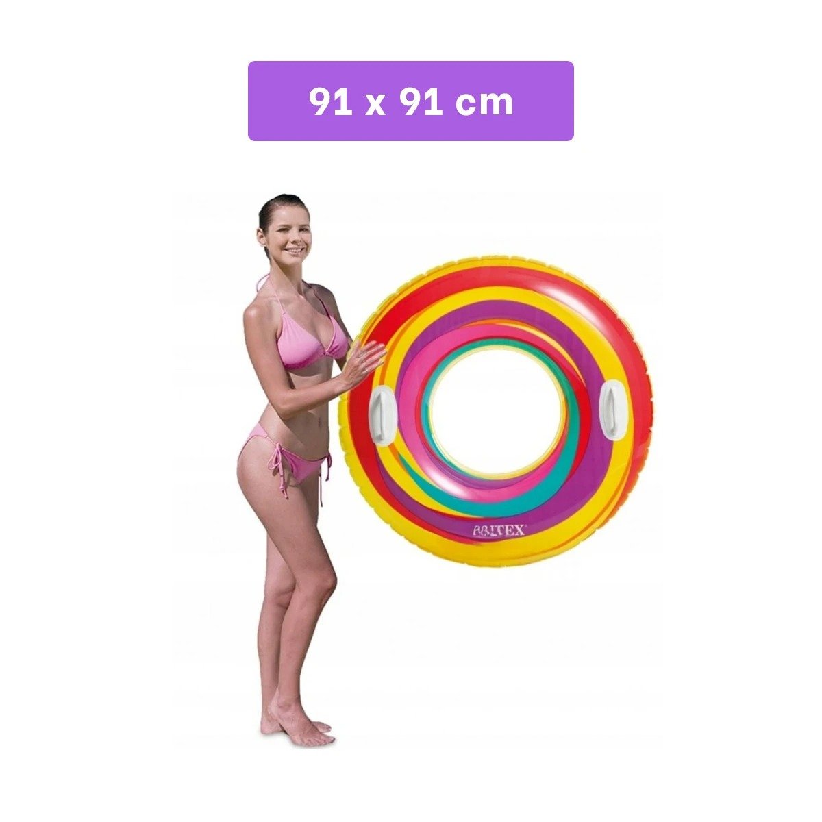 FLOTADOR ARCOIRIS EN TONO MORADO DE 91 CM PARA PISCINA Y DIVERSION - 4