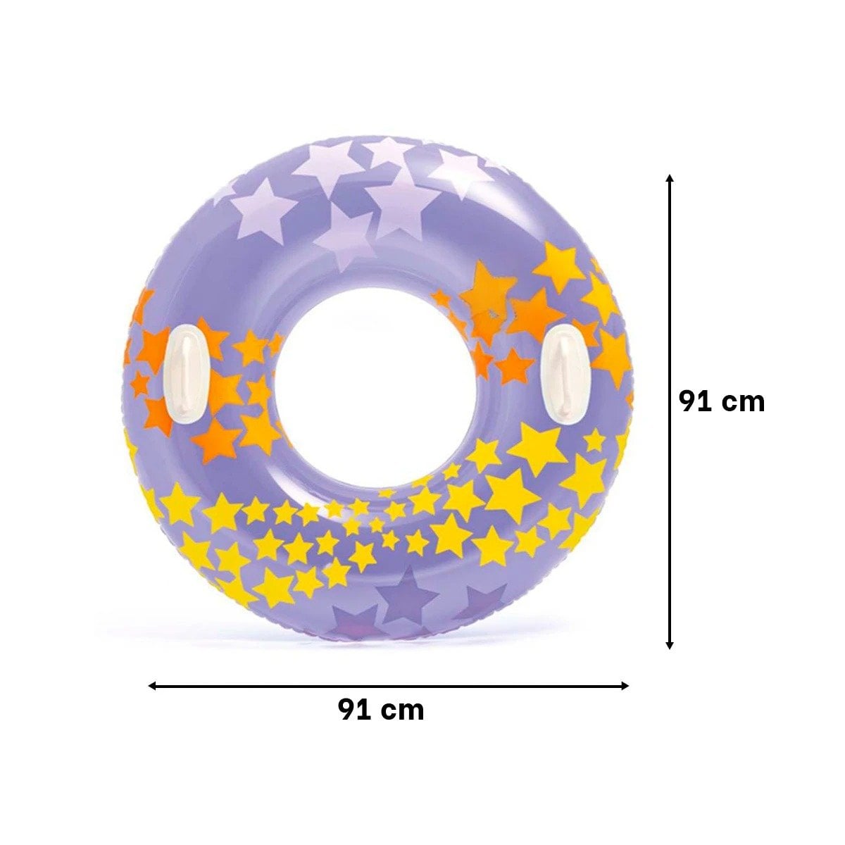 ARO INFLABLE MORADO CON ASA Y DISENO DE ESTRELLA DE 91 CM PARA PISCINA Y+PAPEL REGALO - 4