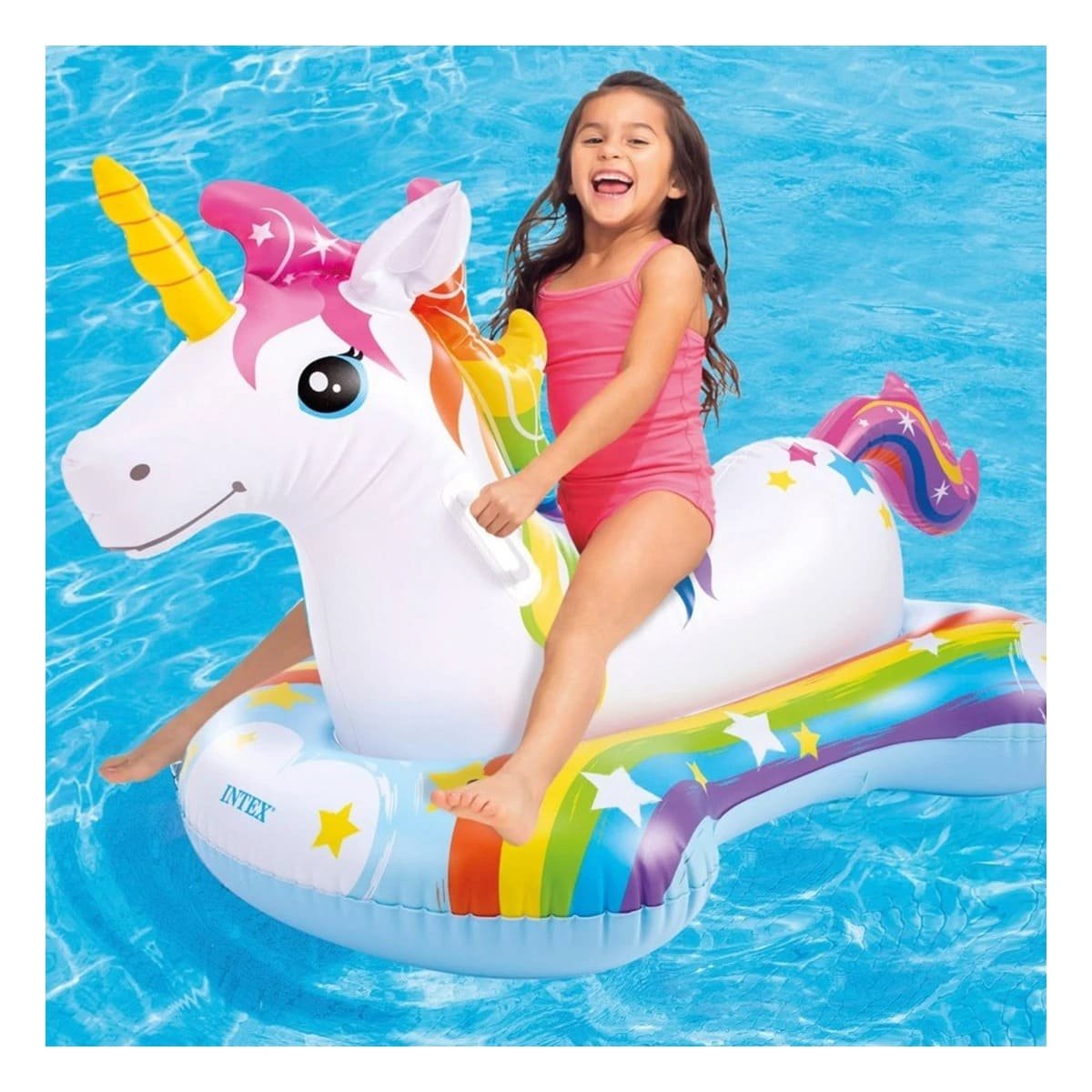 INFLABLE GRANDE UNICORNIO 163 X 86 CM PARA FLOTAR EN AGUA Y+REGALO STICKER - 2
