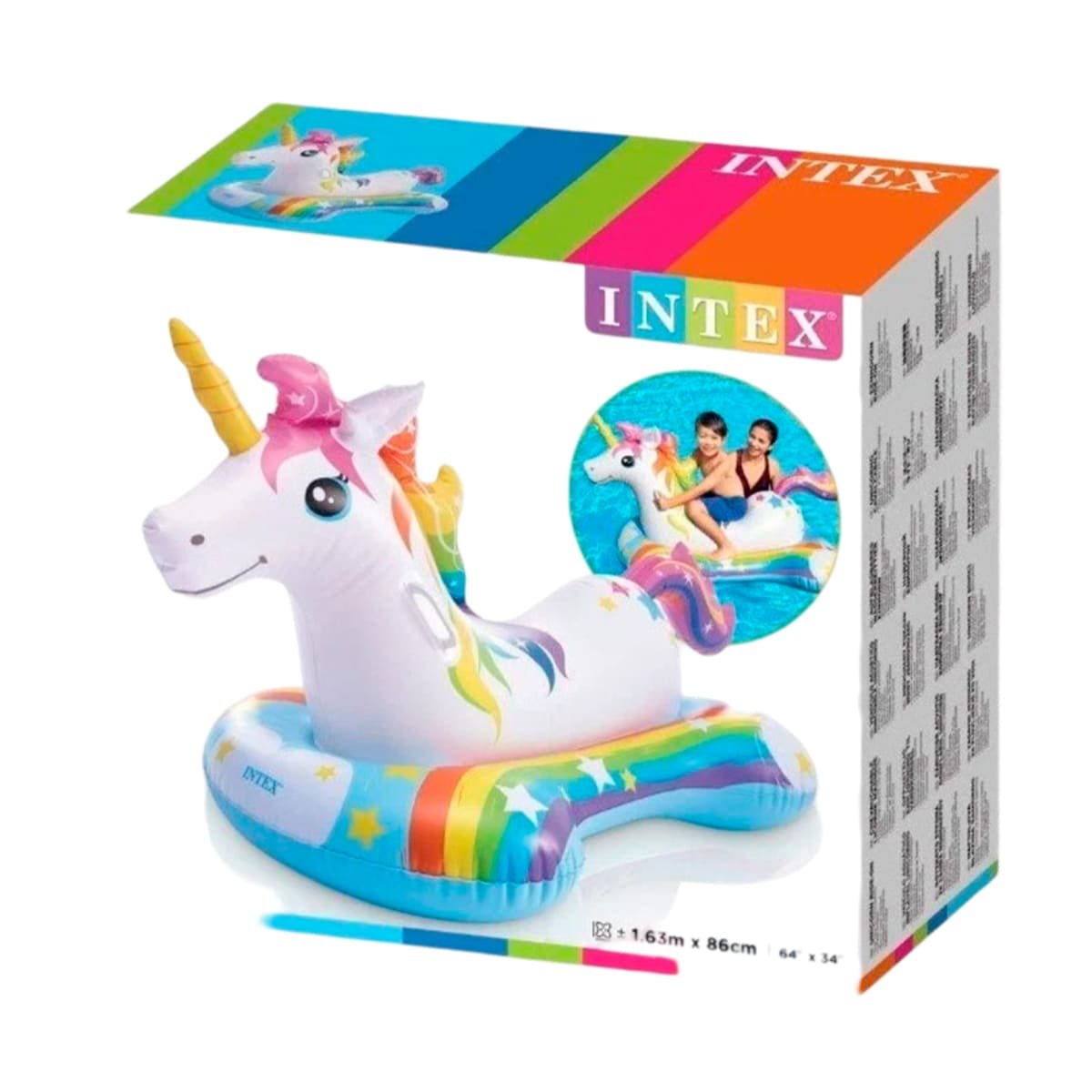 INFLABLE GRANDE UNICORNIO 163 X 86 CM PARA FLOTAR EN AGUA Y+REGALO STICKER - 3