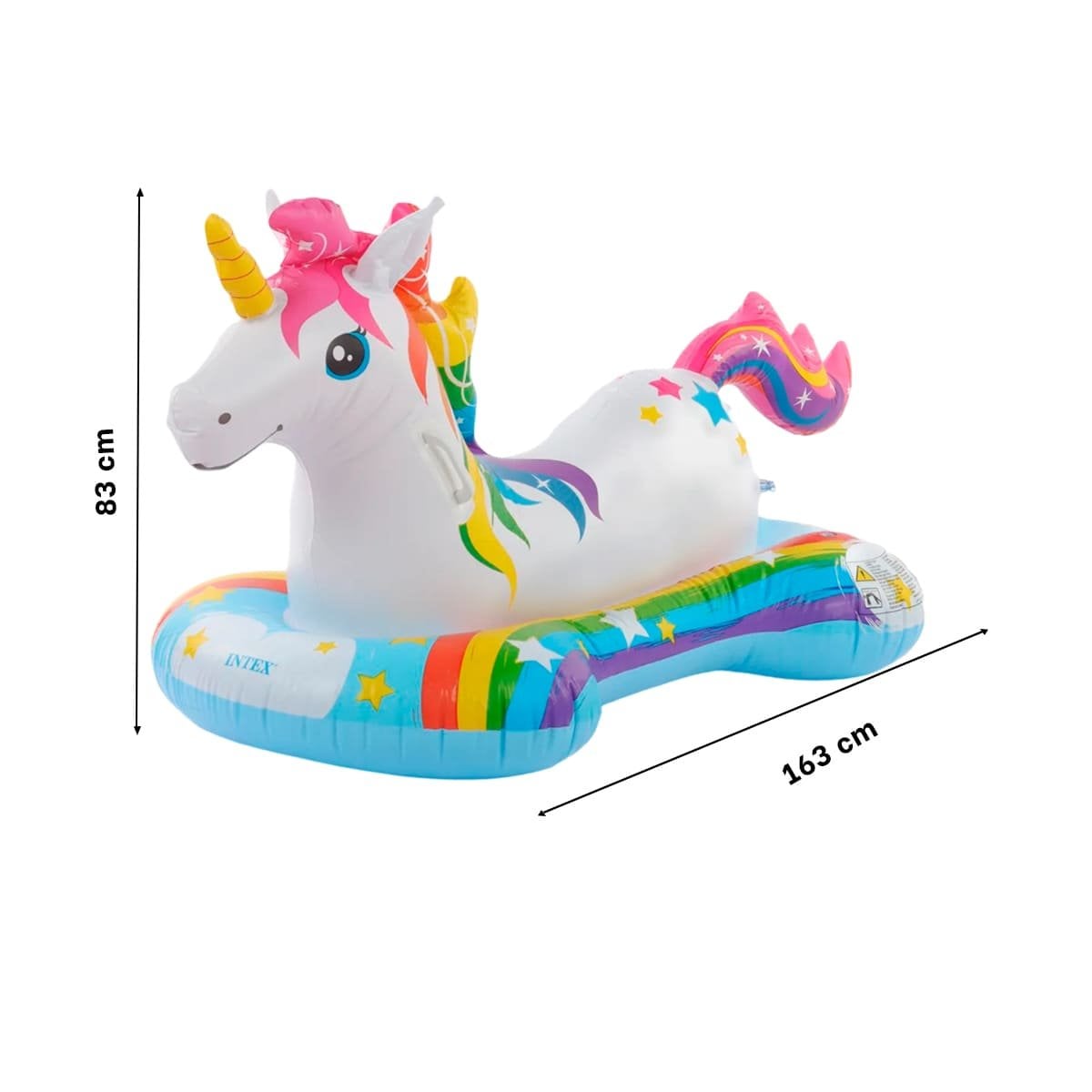 INFLABLE GRANDE UNICORNIO 163 X 86 CM PARA FLOTAR EN AGUA Y+REGALO STICKER - 4