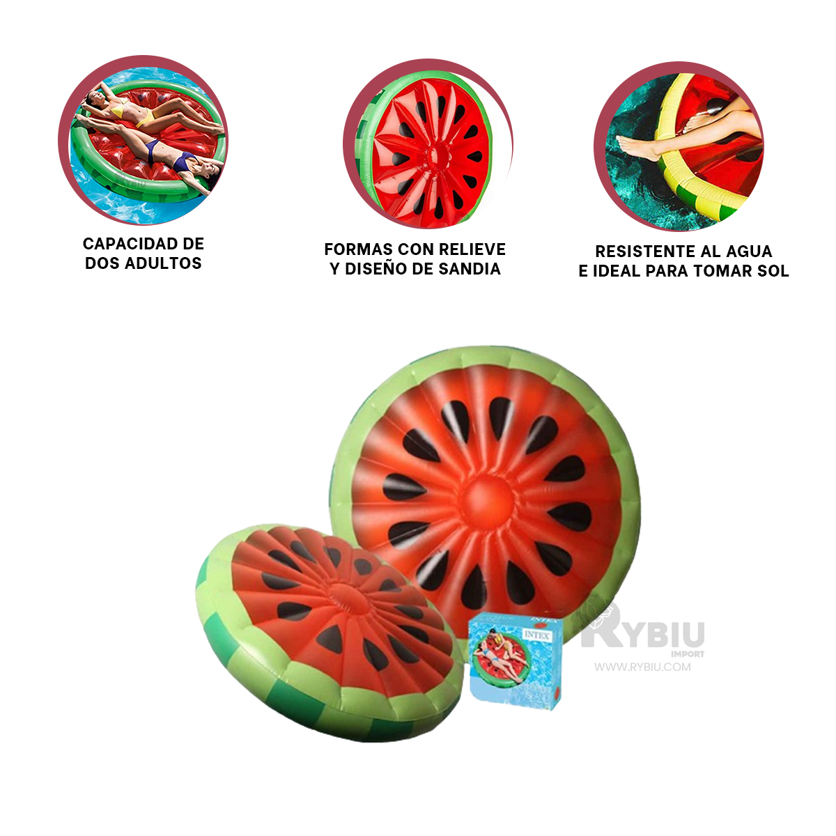 FLOTADOR DE GRAN DISEÑO EN FORMA DE SANDIA Y+REGALO AGENDITA - 1