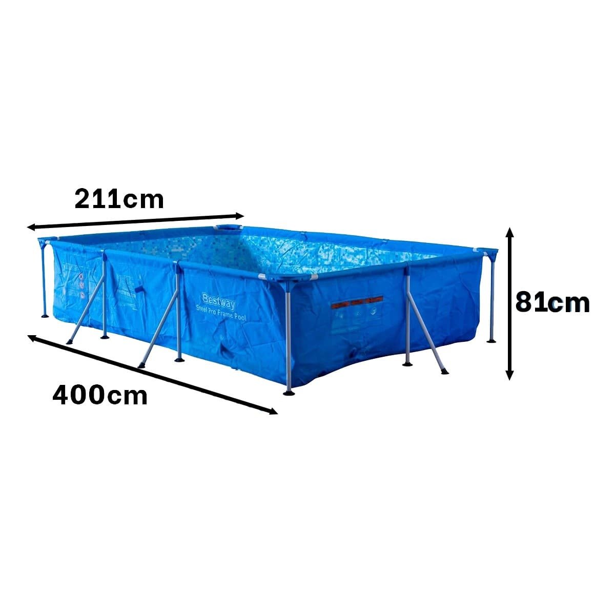 ALBERCA RECTANGULAR AMPLIA 400X211X81CM PARA CASA EXTERIOR Y+PAPEL REGALO - 4