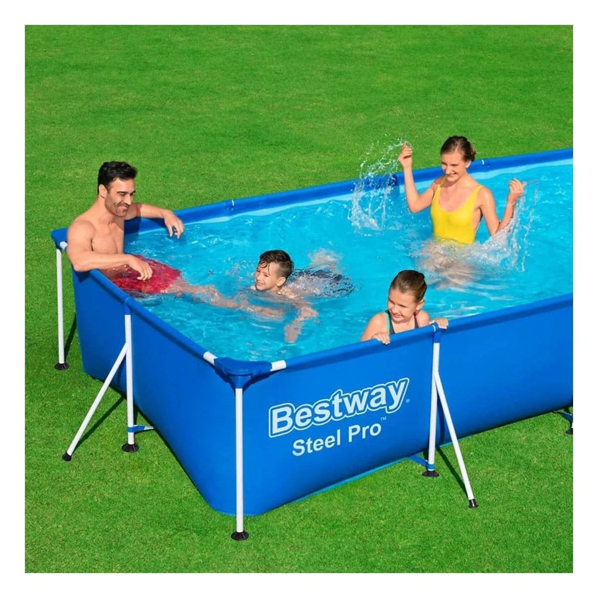 ALBERCA RECTANGULAR AMPLIA 400X211X81CM PARA CASA EXTERIOR Y+PAPEL REGALO - 5
