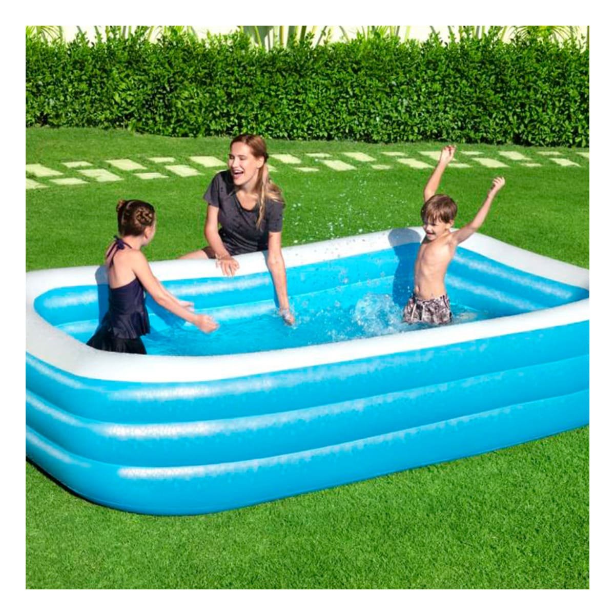 ALBERCA RECTANGULAR AMPLIA 305X183X56CM PARA CASA EXTERIOR PLUS Y+PAPEL REGALO - 2