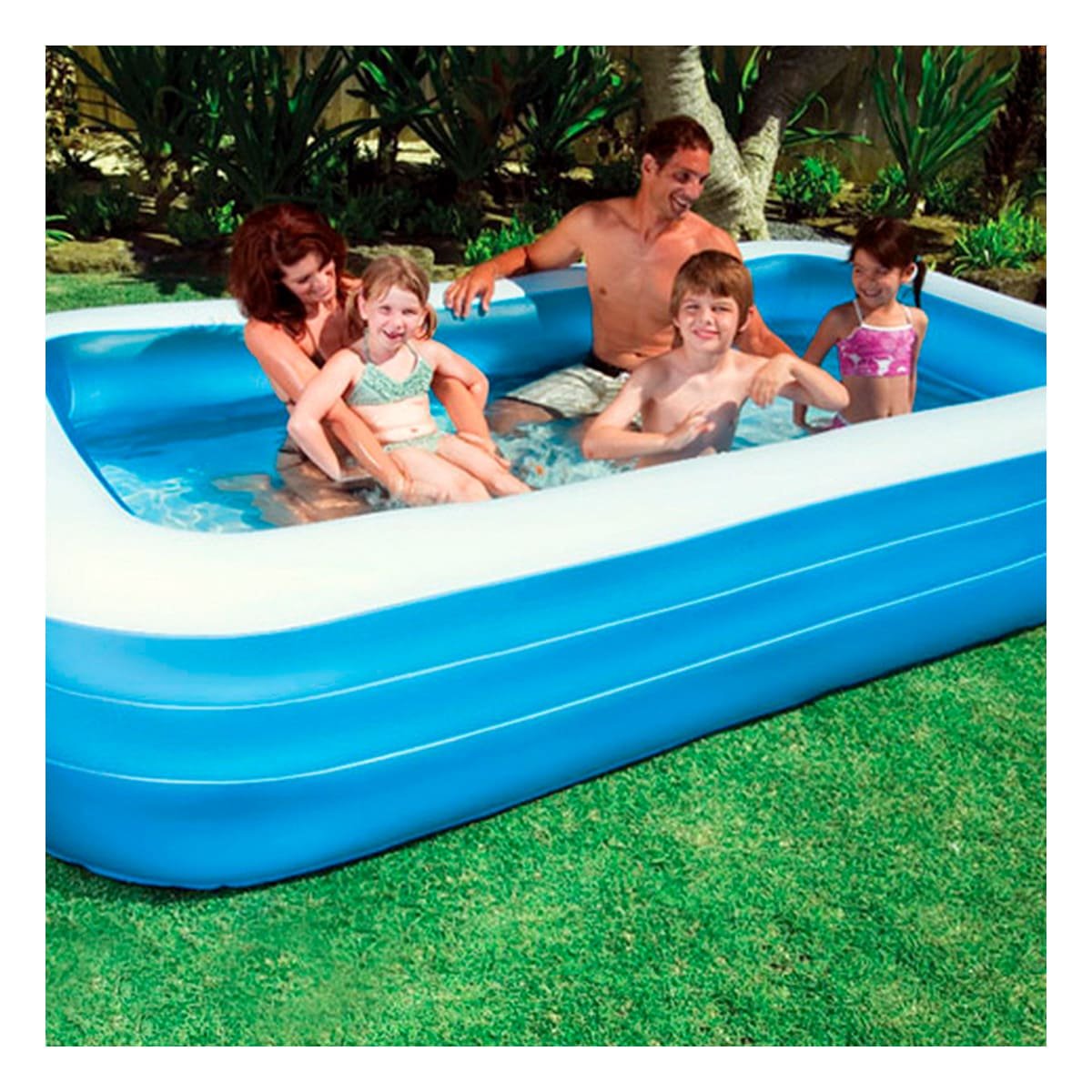 ALBERCA RECTANGULAR RESISTENTE 305X183X56CM PARA HOGAR PLUS MAX Y+REGALO STICKER - 2