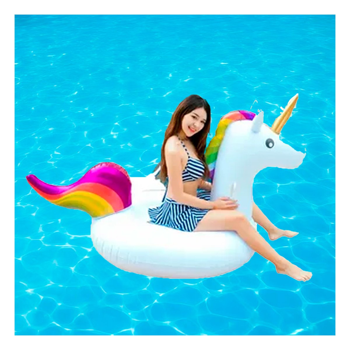 PEGASO INFLABLE CON ASA PARA PISCINA Y PLAYA ESTILO INFANTIL Y+PAPEL REGALO - 5