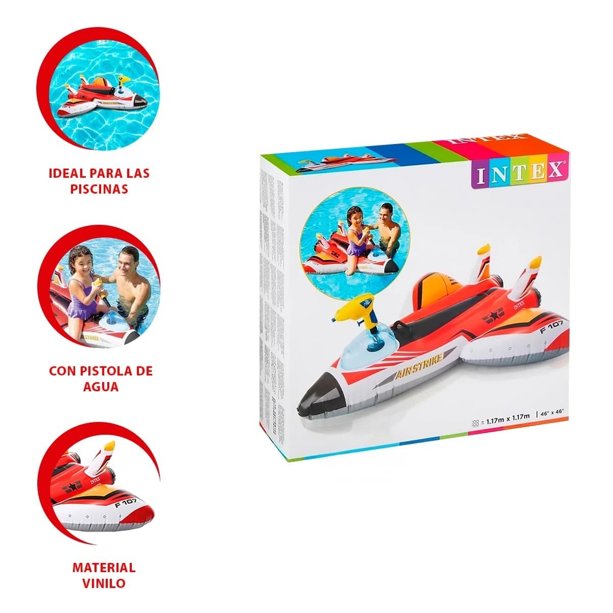 FLOTADOR INFANTIL AVION 57536NP FACIL DE INFLAR Y RESISTENTE PARA PISCINA - 3