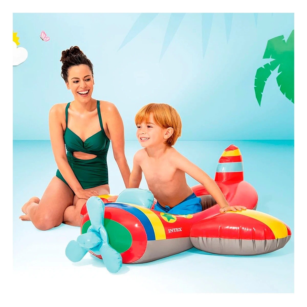 BOTE INFANTIL 3D AVION 59380NP SEGURO Y COMODO PARA JUEGOS ACUATICOS Y+PAPEL REGALO - 3