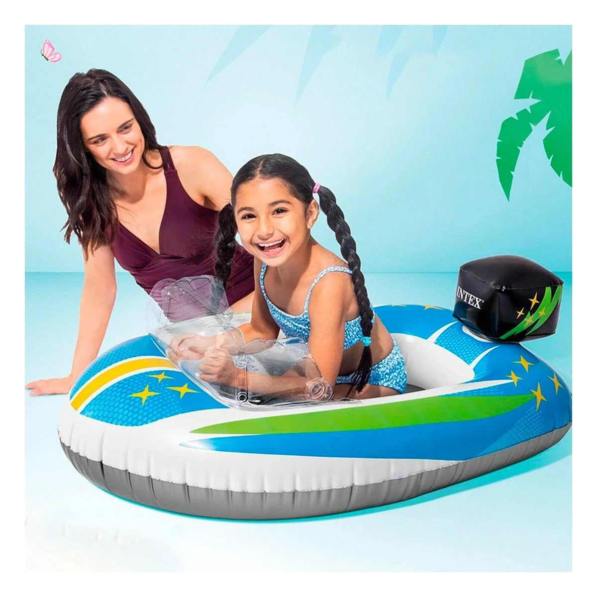 FLOTANTE INFANTIL 3D CARRO 59380NP DURABLE Y FACIL DE USAR EN PISCINA Y+REGALO STICKER - 2