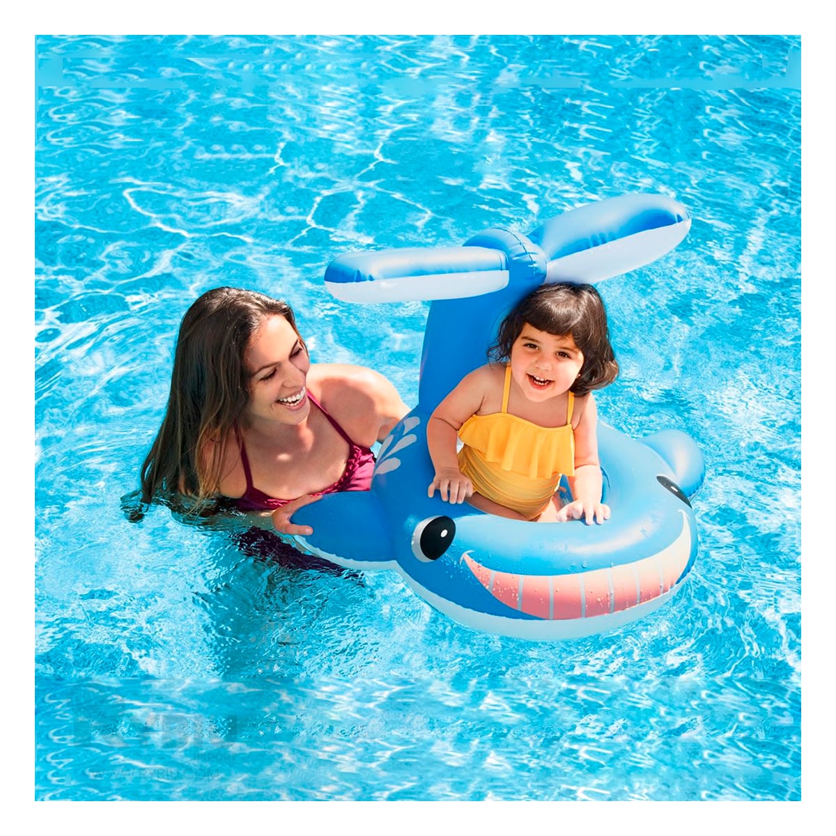 FLOTADOR BALLENA BEBE DE PVC EN COLOR CELESTE 56591NP - 2
