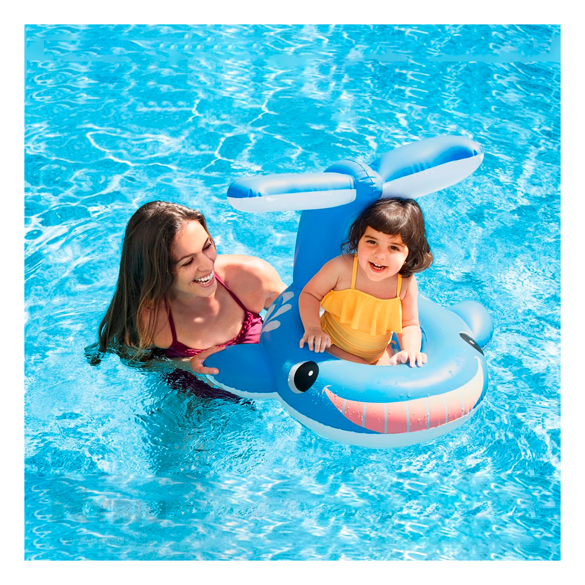 FLOTADOR BALLENA BEBE DE PVC EN COLOR CELESTE 56591NP - 6