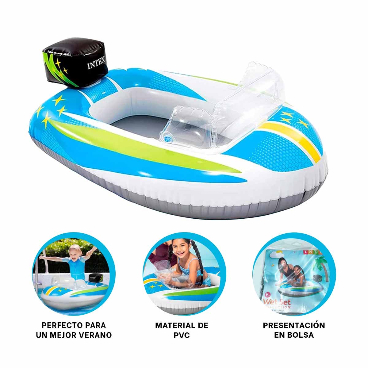 FLOTADOR INFANTIL 3D CARRO 59380NP FACIL DE INFLAR Y RESISTENTE PARA PISCINA - 3