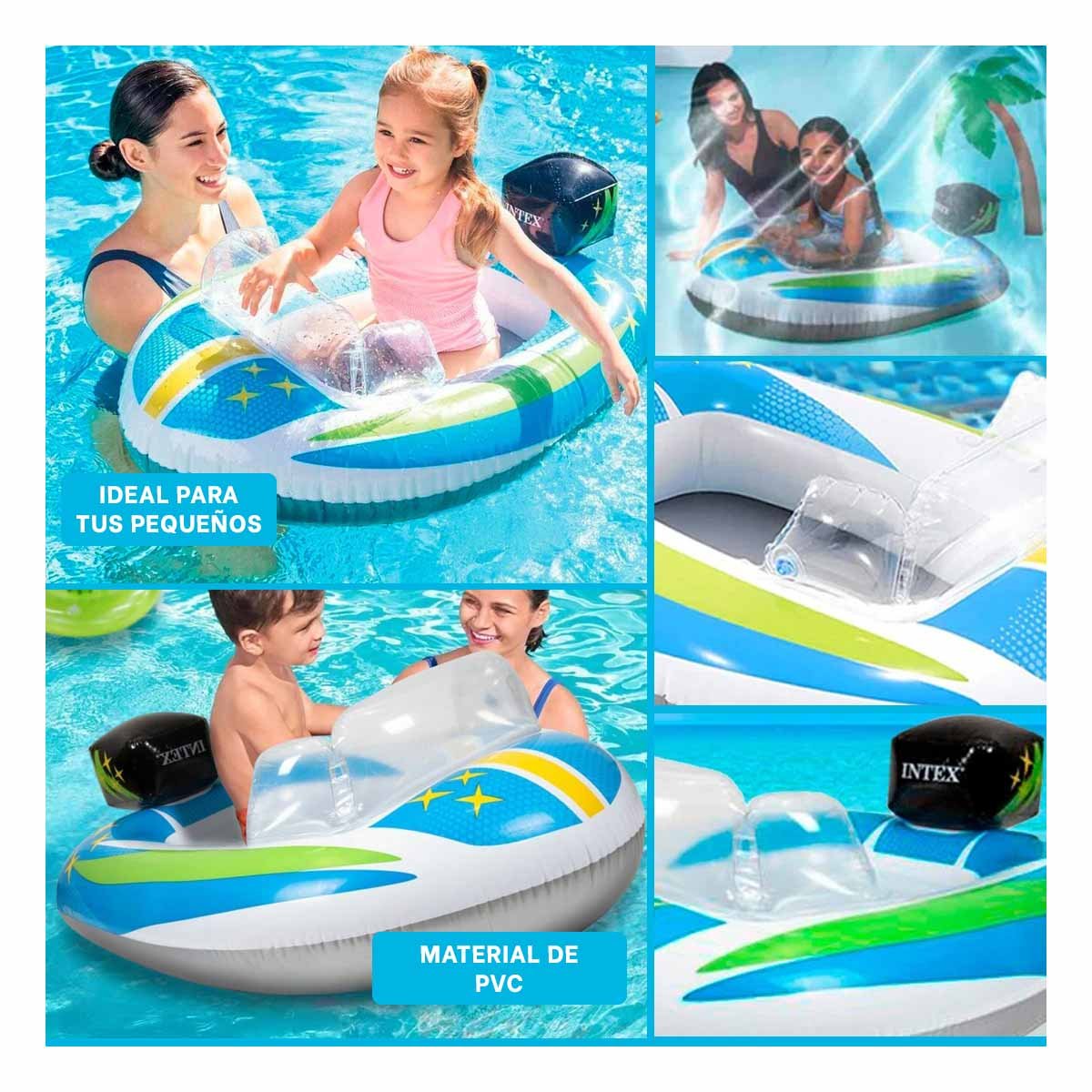 FLOTADOR INFANTIL 3D CARRO 59380NP FACIL DE INFLAR Y RESISTENTE PARA PISCINA - 5