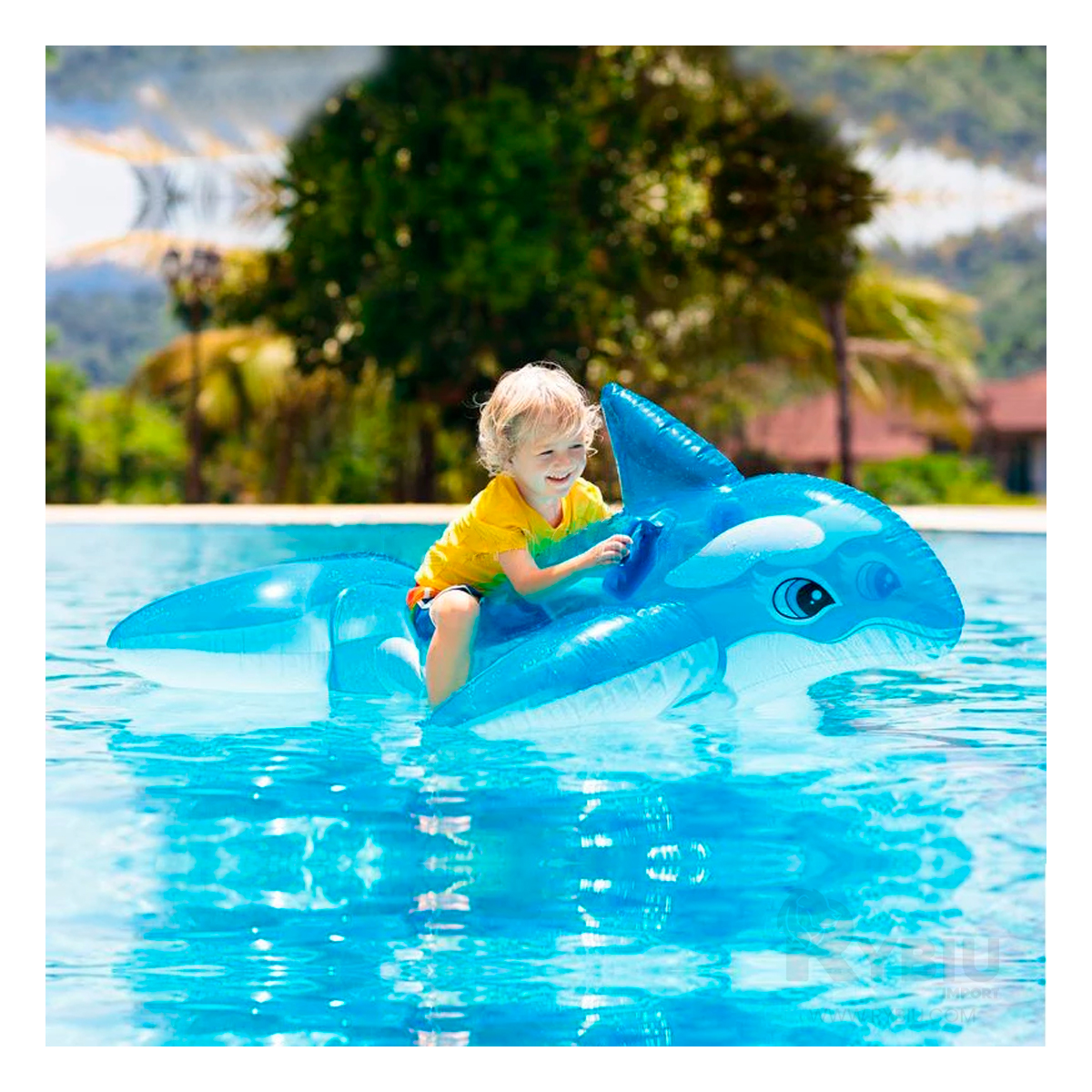 FLOTADOR CON DISEÑO DE BALLENA AZUL Y+REGALO AGENDITA - 1