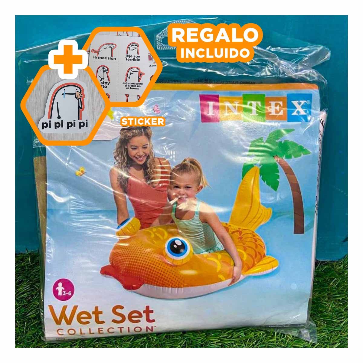FLOTANTE INFANTIL 3D PEZ 59380NP DURABLE Y FACIL DE USAR EN PISCINA Y+REGALO STICKER - 1
