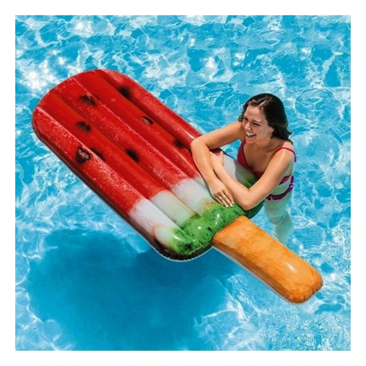 FLOTADOR SANDIA INFANTIL PARA PISCINA Y ENTRETENIMIENTO 191 X 76 CM Y+REGALO STICKER - 2