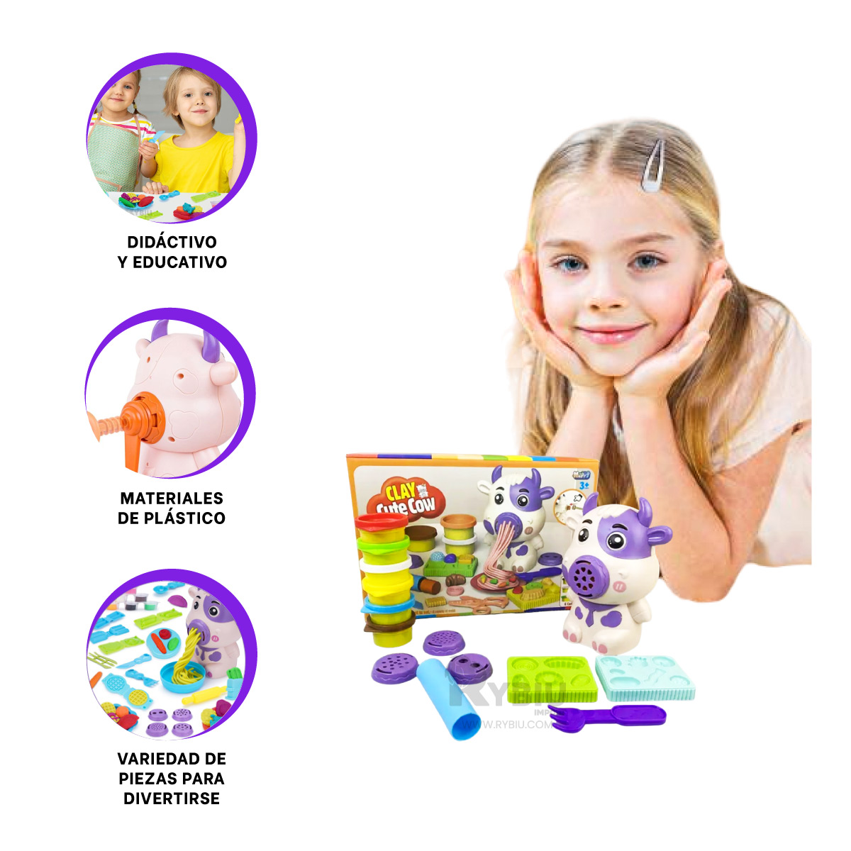 SET RYBIU SM8078 PARA EJERCITAR LA MENTE CON RODILLO MORADO + AGENDITA - 3