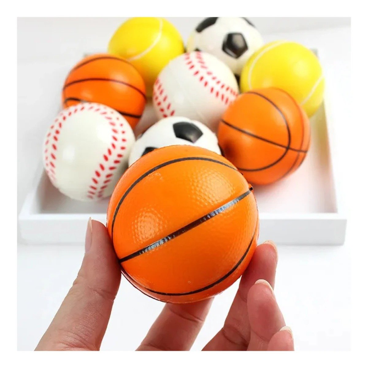 KIT DE JUEGO DE PELOTAS ANTIESTRES SET12 DEPORTIVO PARA OFICINA Y CASA Y+REGALO STICKER - 2