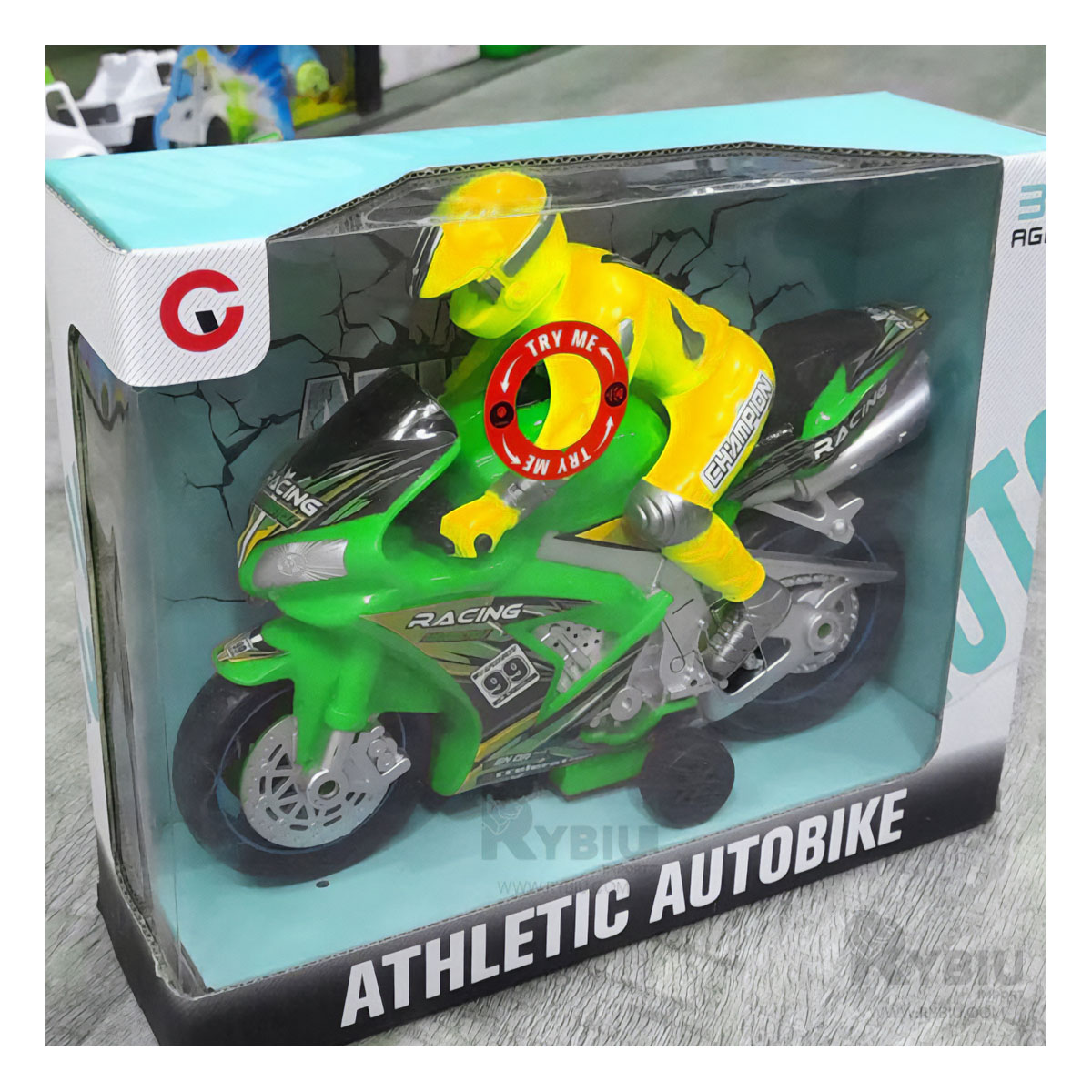 MOTO ATLETICA DE JUGUETE PARA NIÑOS EN MODELO DE COLOR VERDE - 1
