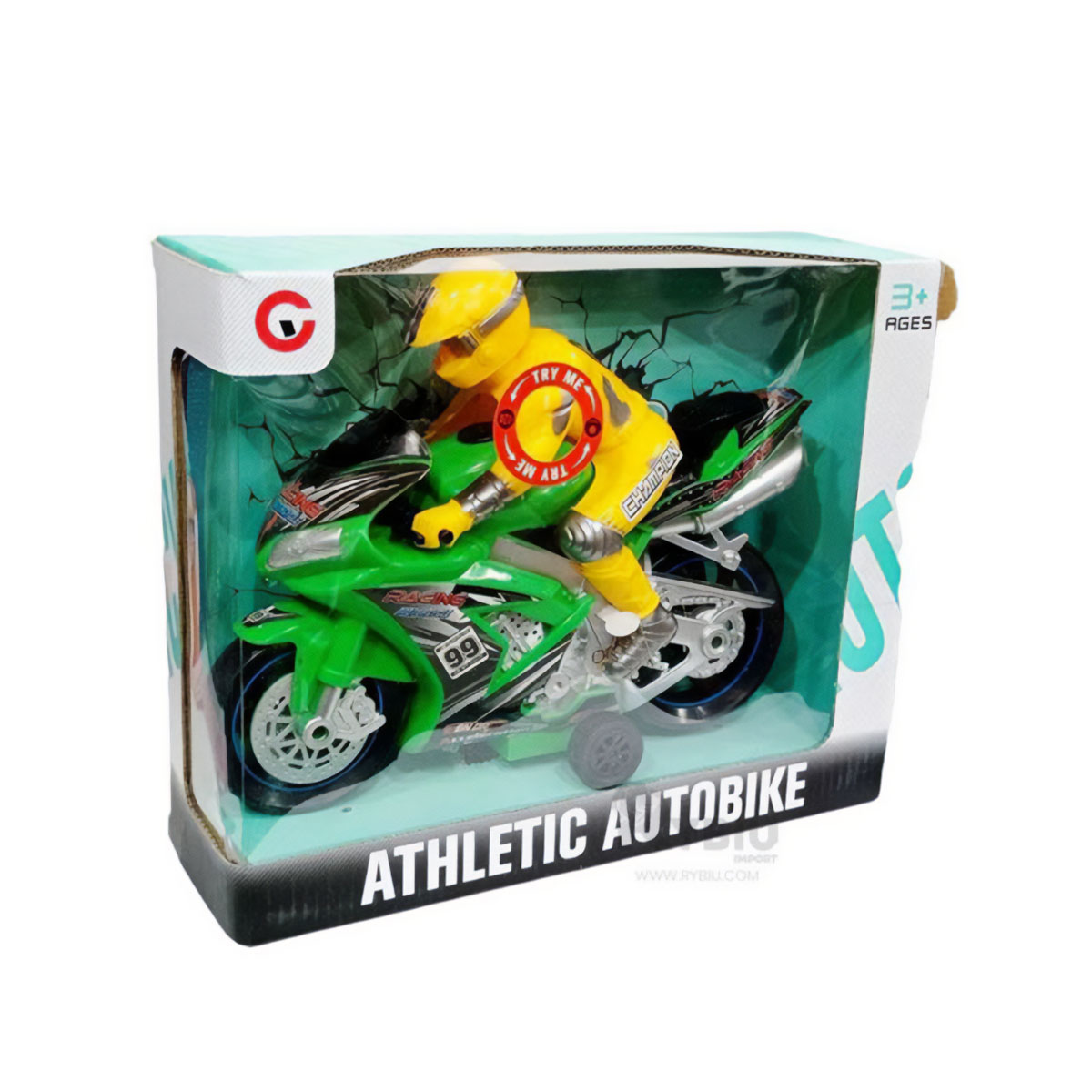 MOTO ATLETICA DE JUGUETE PARA NIÑOS EN MODELO DE COLOR VERDE - 3