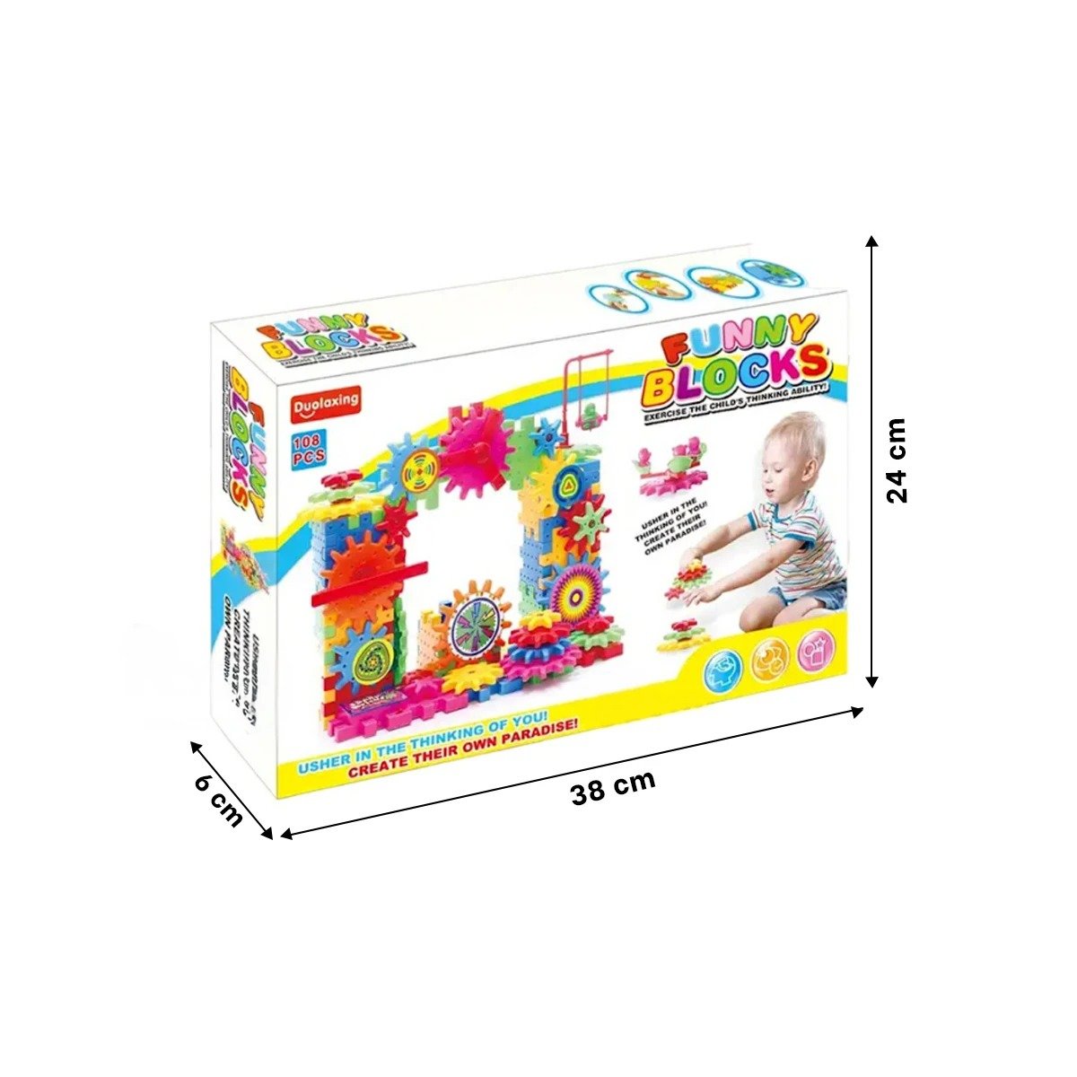 JUGUETE RYBIU DIDACTICO DE GRANAJE DE 108 PIEZAS MULTICOLOR - 4