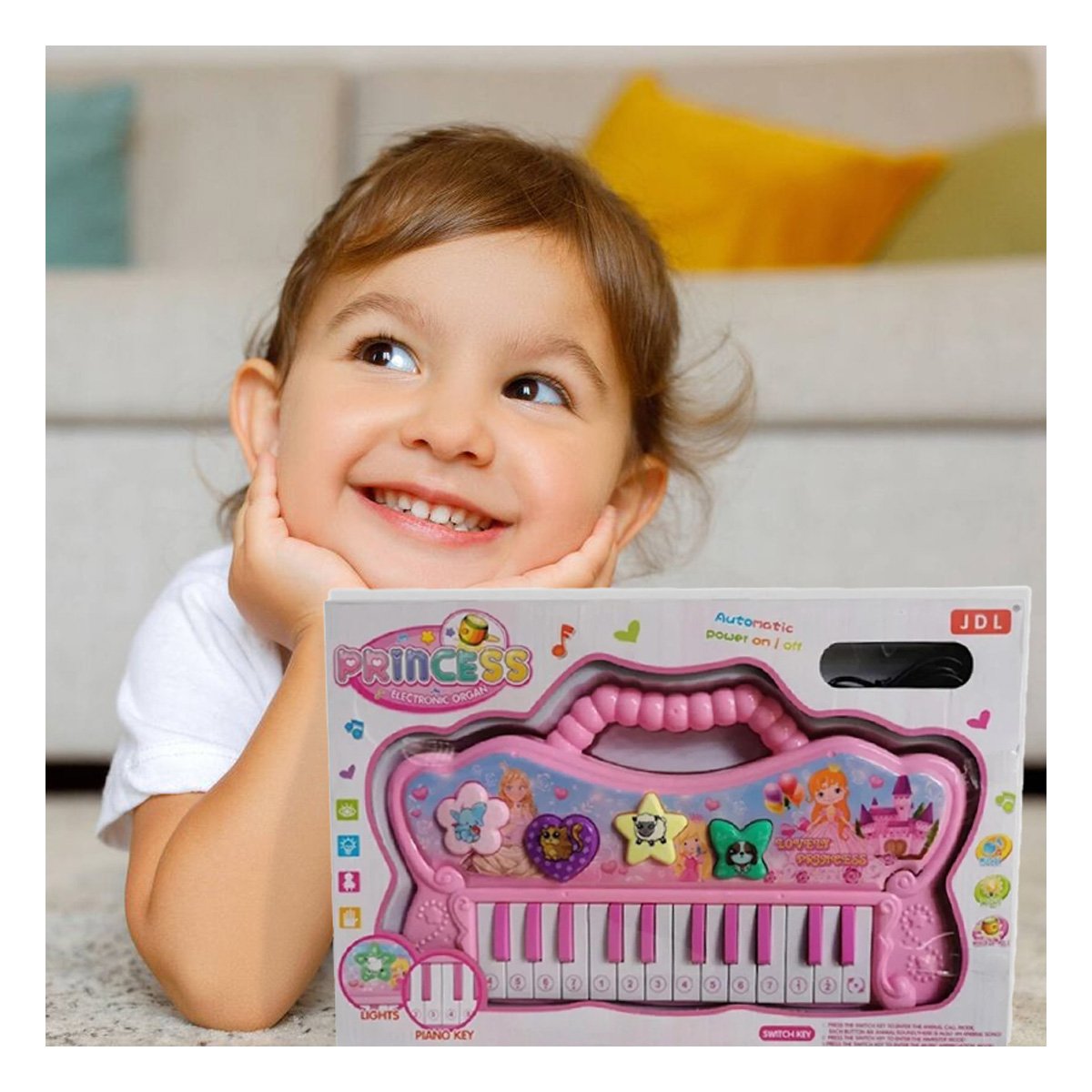 PIANO RYBIU FUNCIONAL CON SONIDO DE COLOR ROSADO + PAPEL DE REGALO - 5