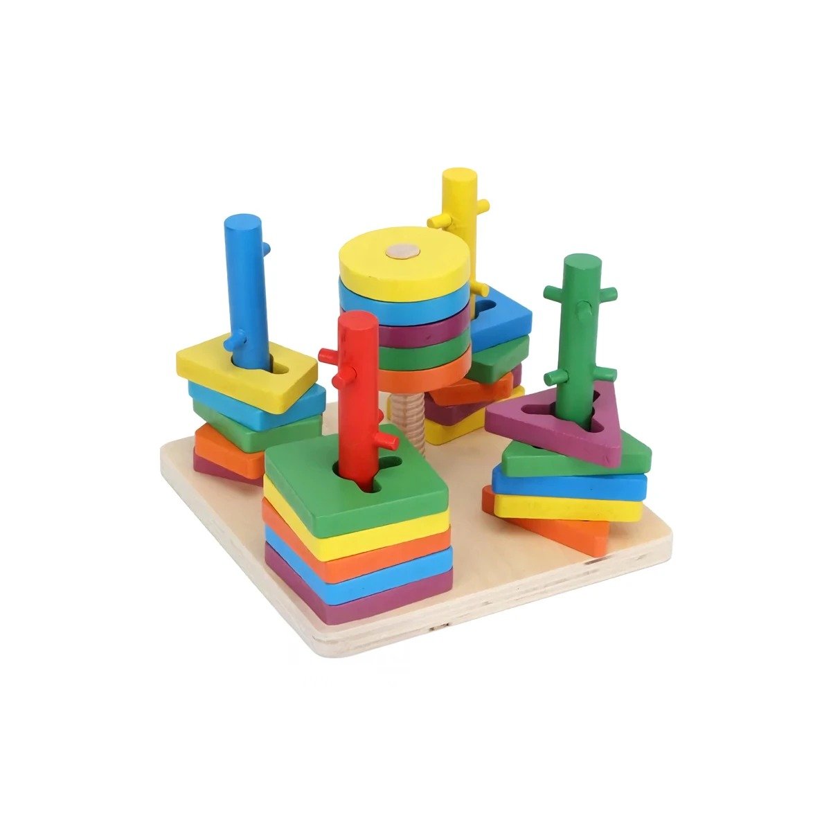 INTERACTIVO DE ENCAJE MULTICOLOR CON DISENO EN MADERA PARA APRENDER JUGANDO YREGALO STICKER - 3