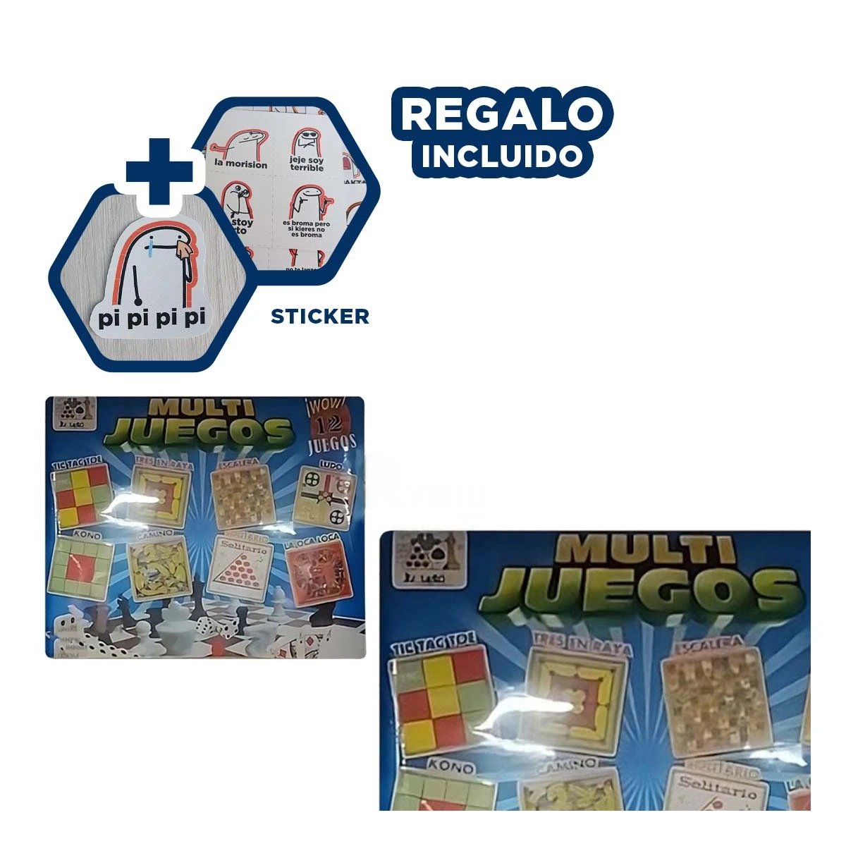 SET DE MESA MULTI JUEGOS 12 JUEGOS CLASICOS PARA REUNIONES EN HOGAR Y+REGALO STICKER - 1