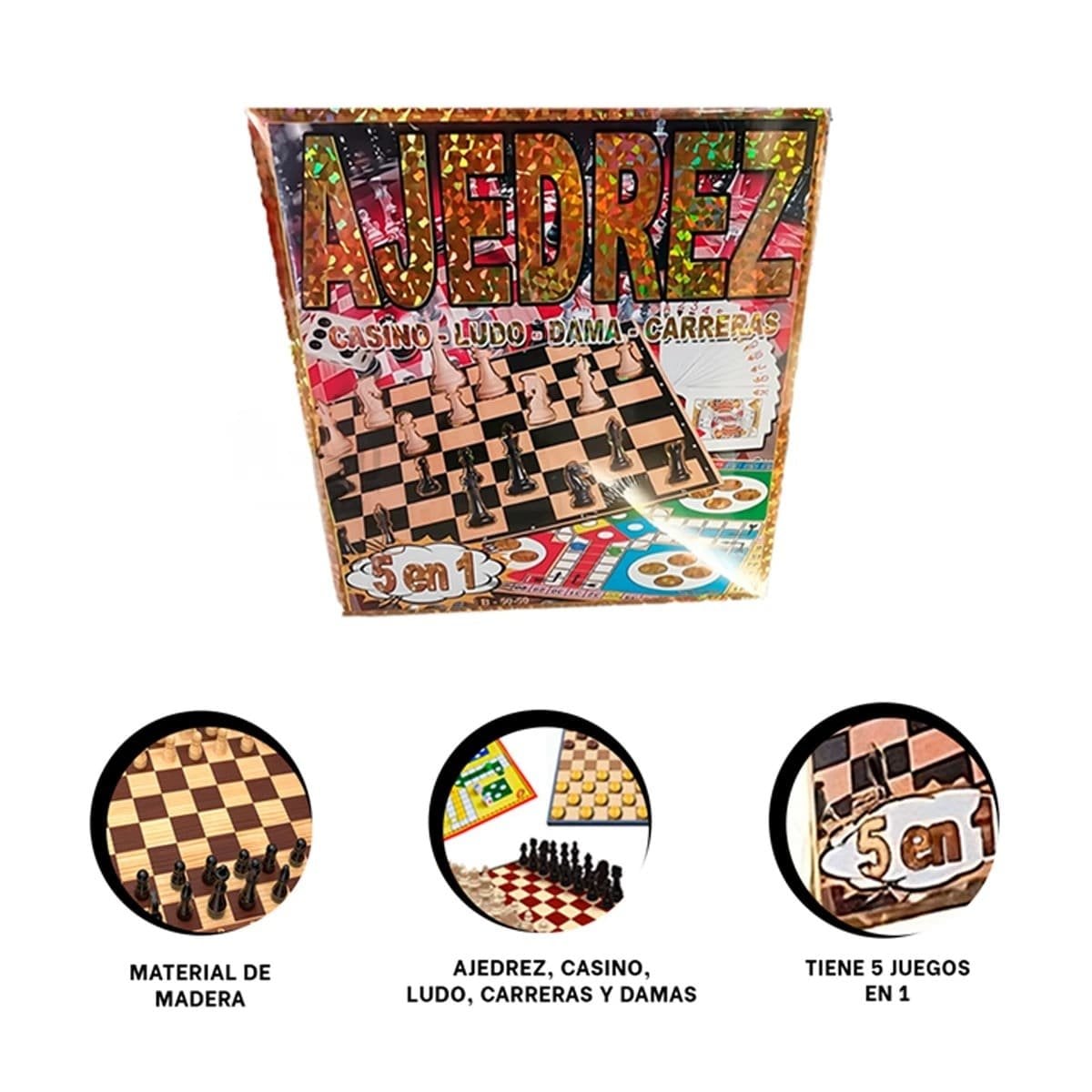 MESA DE JUEGO 5 EN 1 PARA AMIGOS Y NINOS - 3