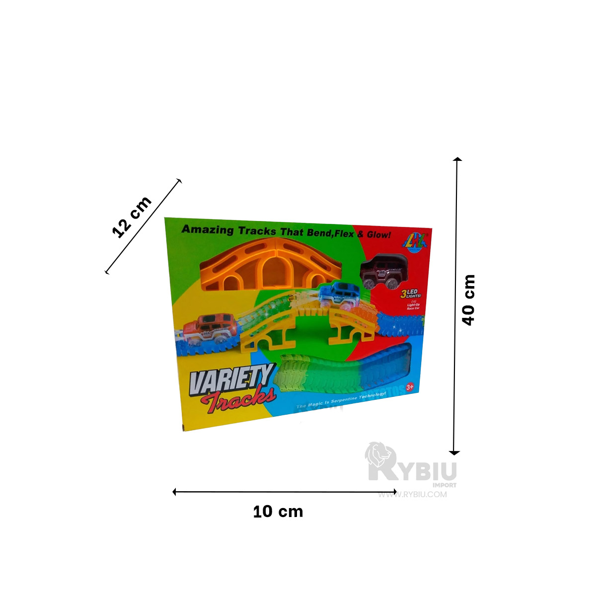 PISTA RYBIU CON RIELES FLEXIBLES Y CARRO MULTICOLOR - 5