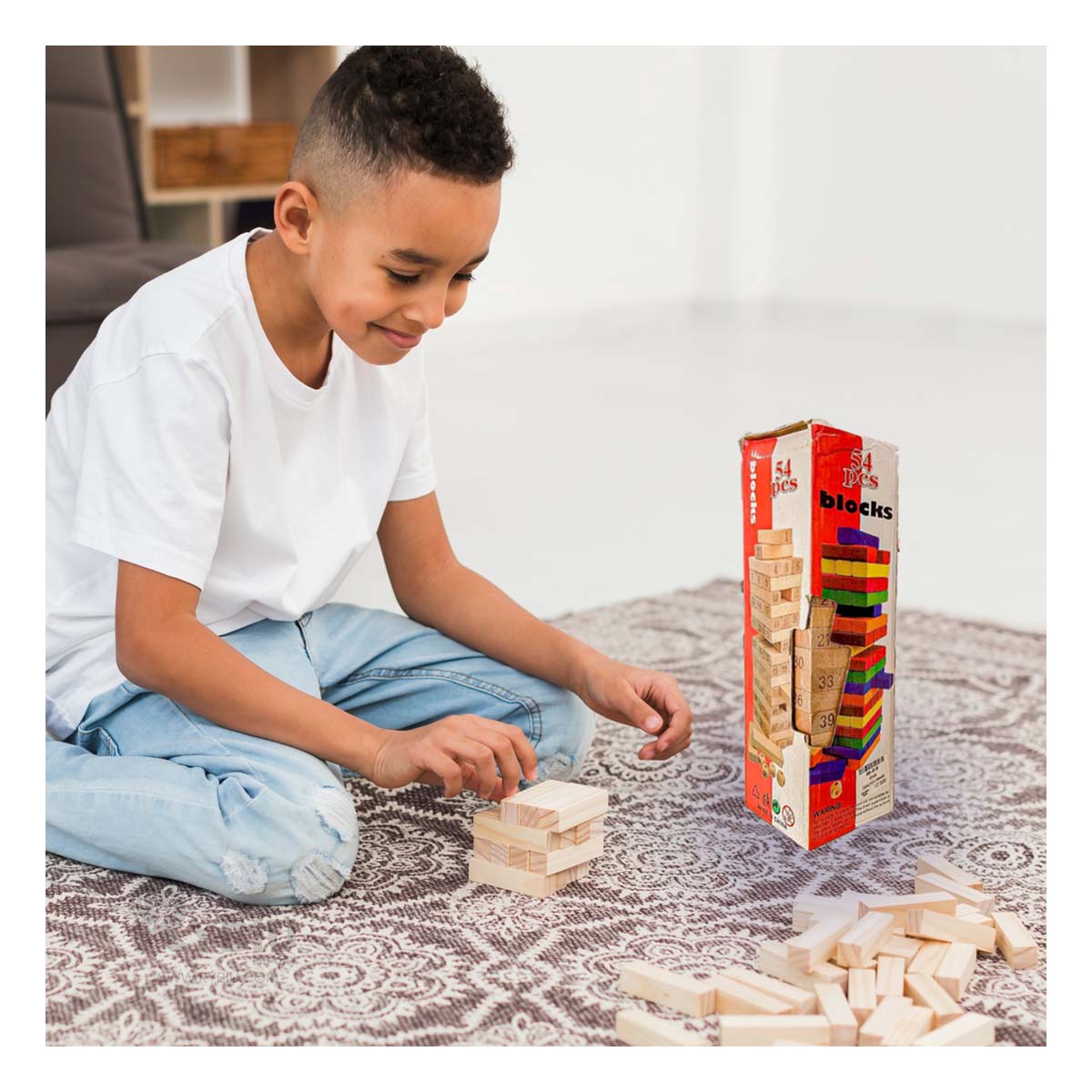 JENGA DE MEZA DURADERO Y PRACTICO MADERA Y+REGALO AGENDITA - 1