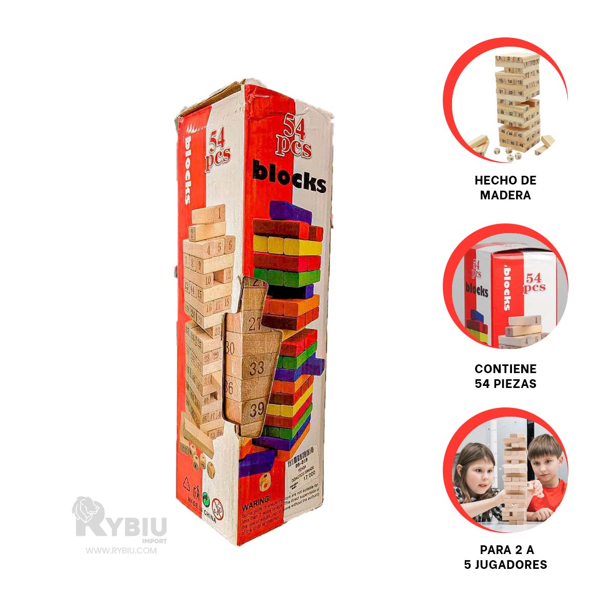 JENGA DE MEZA DURADERO Y PRACTICO MADERA Y+REGALO AGENDITA - 3