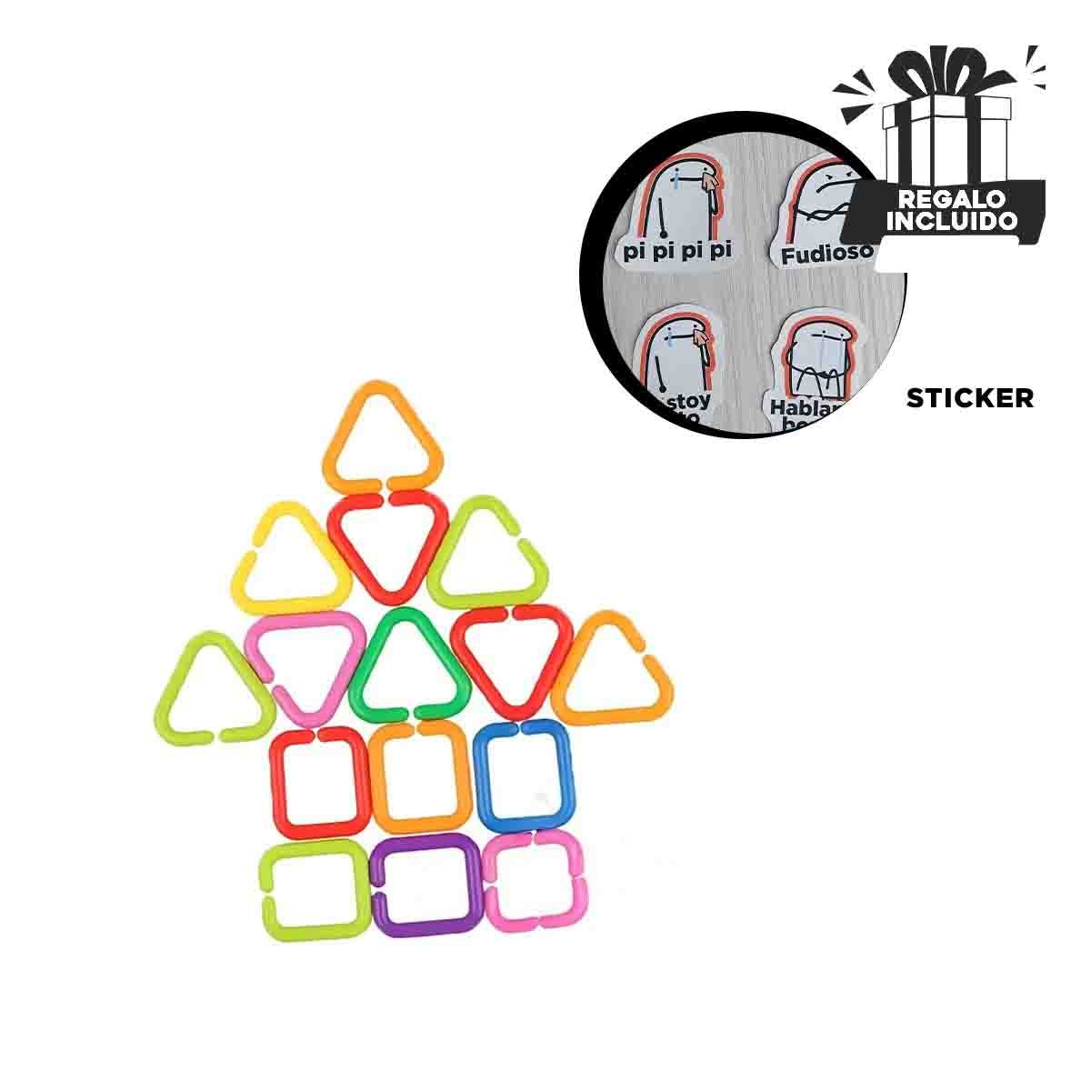 FIGURAS SENSORIALES DE ANILLOS DE FIGURAS GEOMETRICAS PARA COORDINACION Y+REGALO STICKER - 1