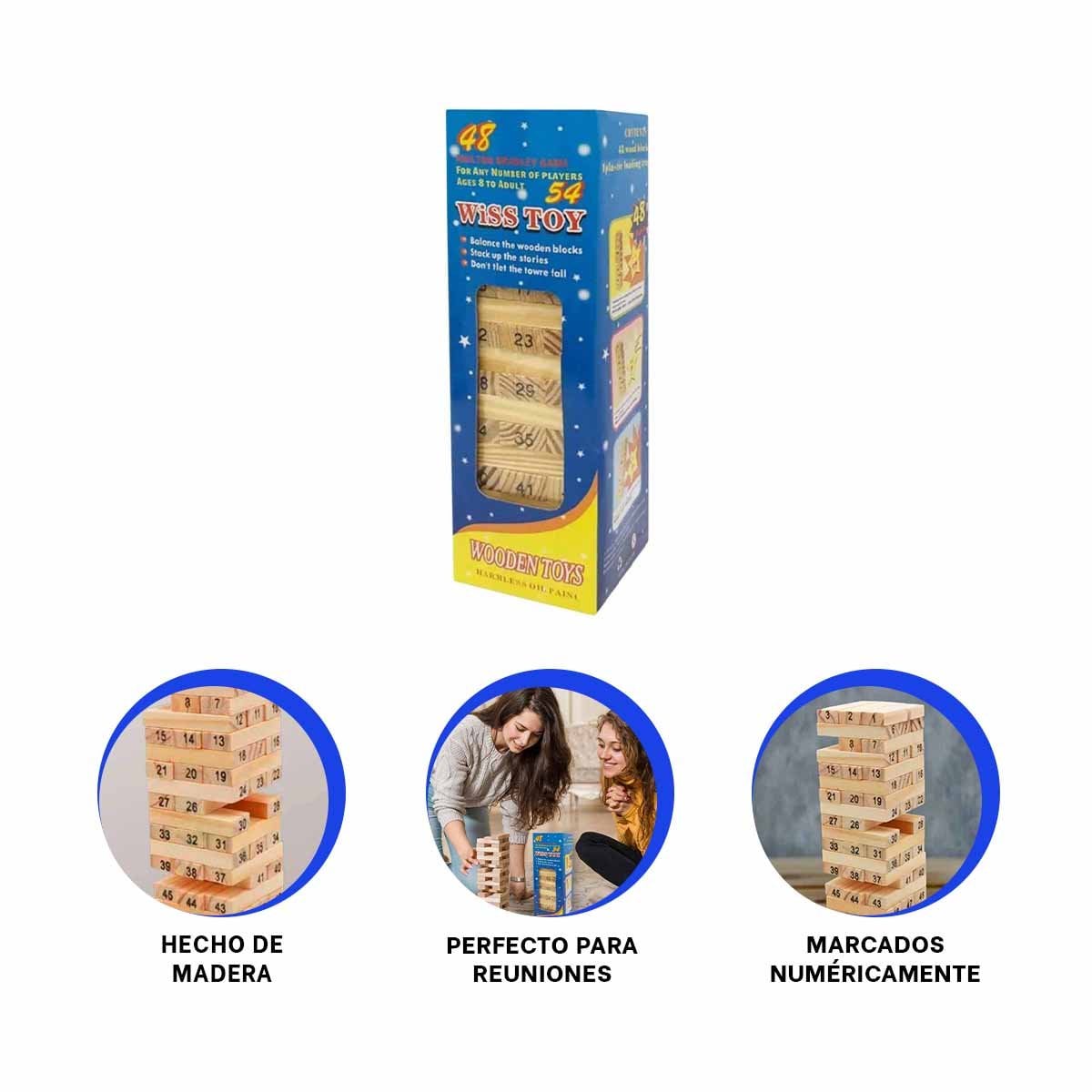 ALTERNATIVA DE PIEZAS DE MADERA CON NUMEROS PARA JUEGOS DE MESA Y HOGAR - 3