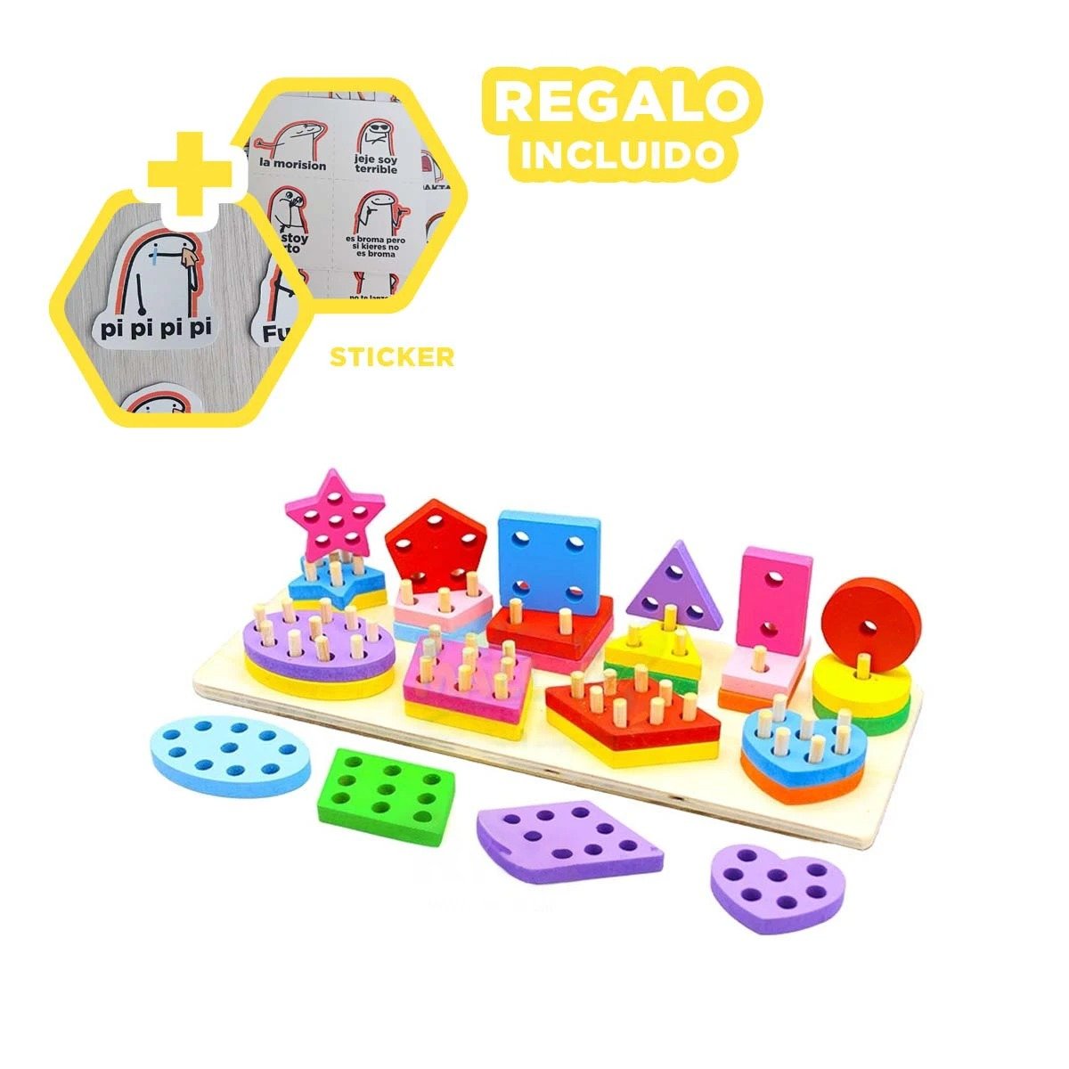 KIT DE ENCAJE GEOMETRICO Y CAJA CHICA CREATIVO YREGALO STICKER - 1