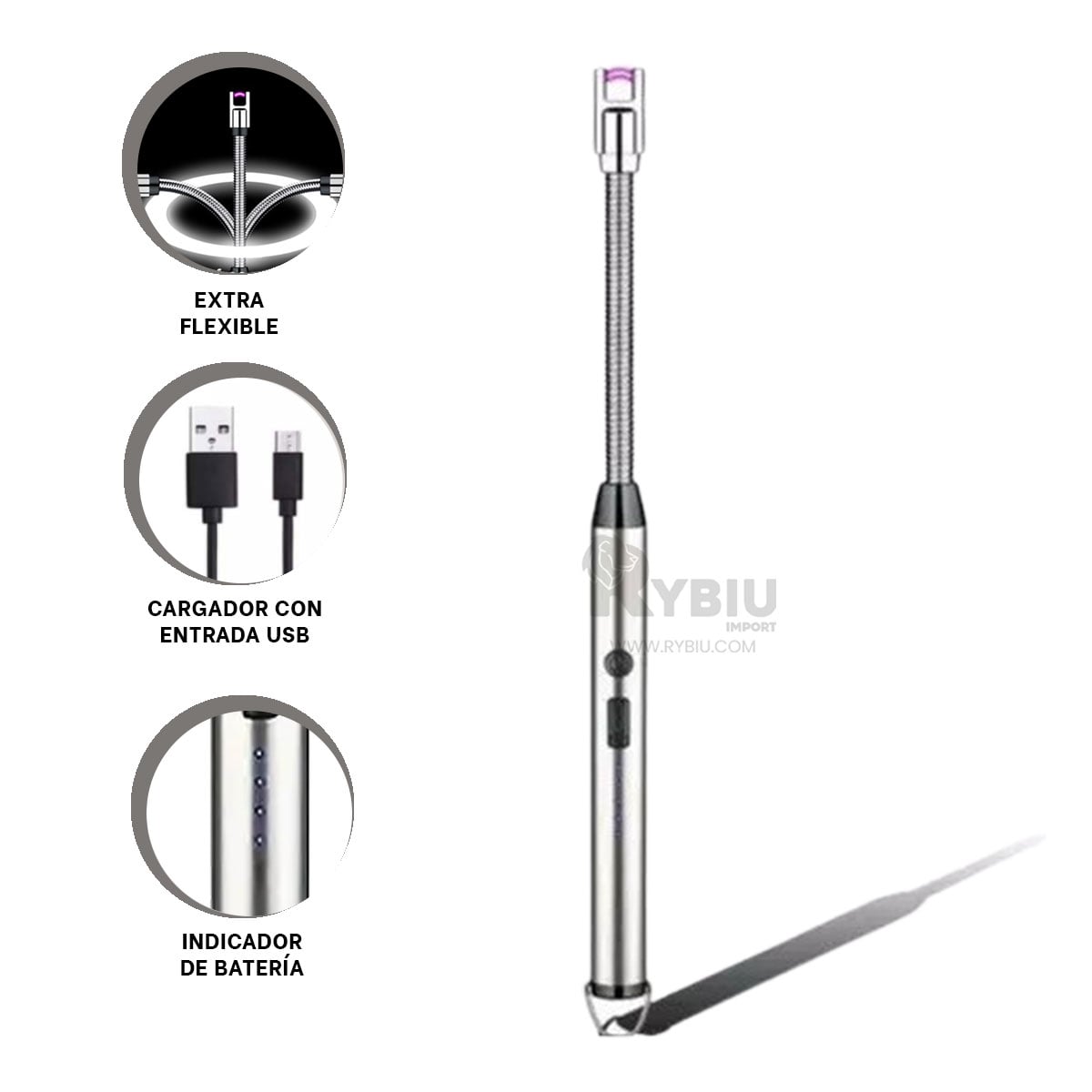 ENCENDEDOR RYBIU PORTATIL IDEAL VIAJES CO30503 PLATEADO - 3