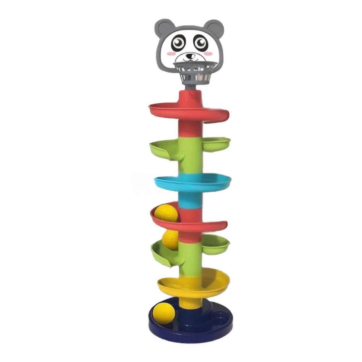 JUEGO TOBOGAN DIDACTICO DE 4 NIVELES CON 2 PELOTAS OSO YPAPEL REGALO - 1