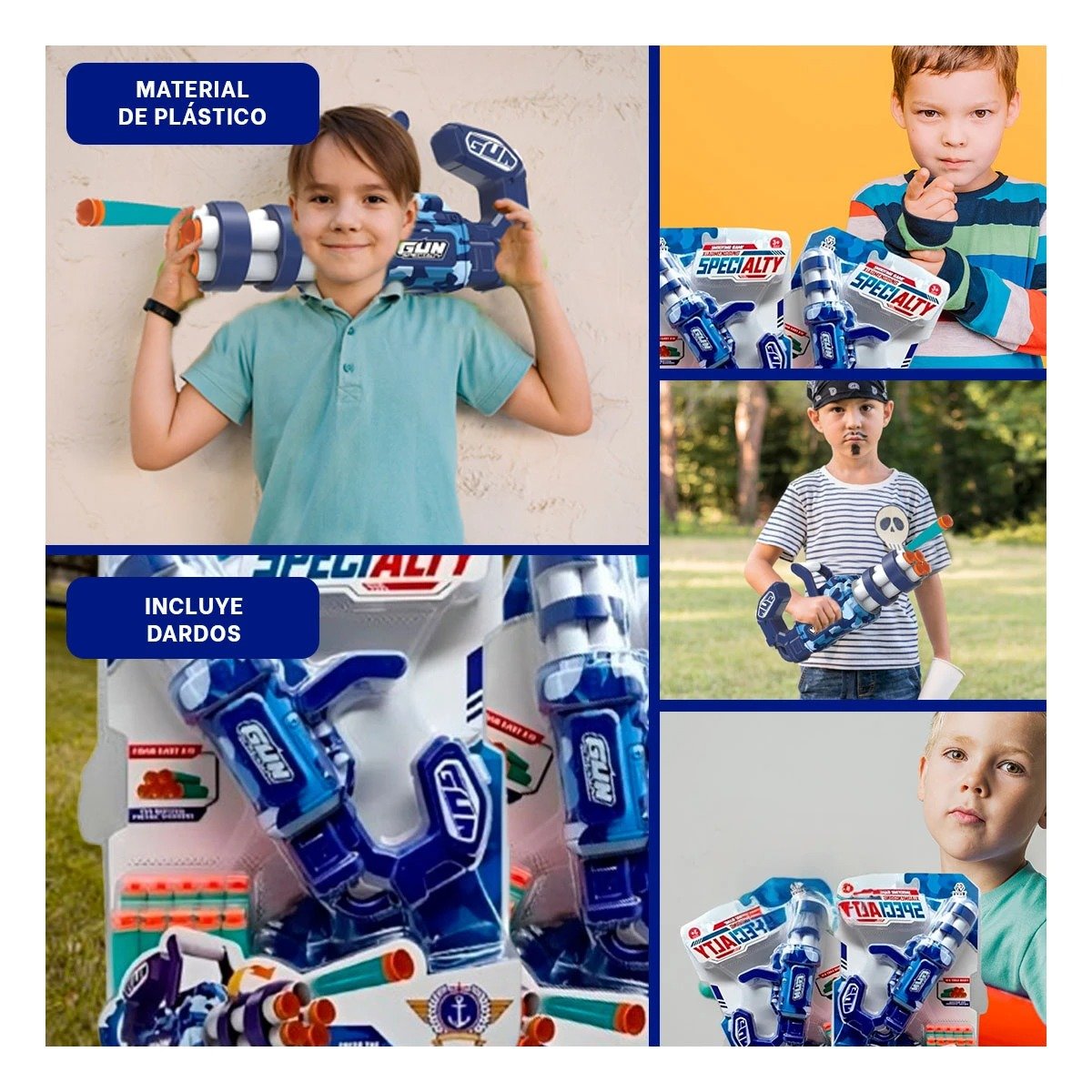 JUEGO DE PUNTERIA LANZA DARDOS AZUL PARA NIÑOS COLORIDO Y CREATIVO - 5